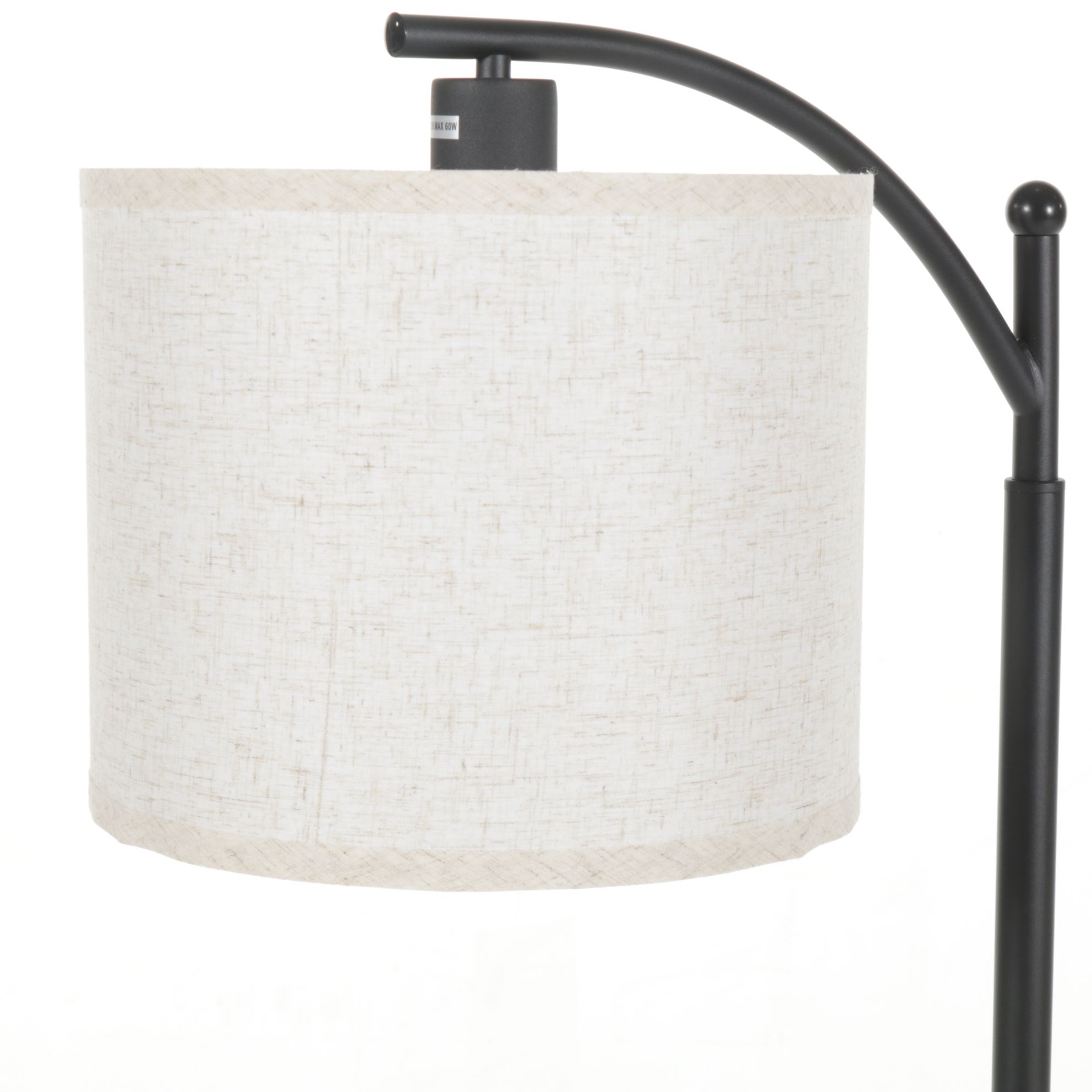 Matte Black Floor Lamp with Drum Shade