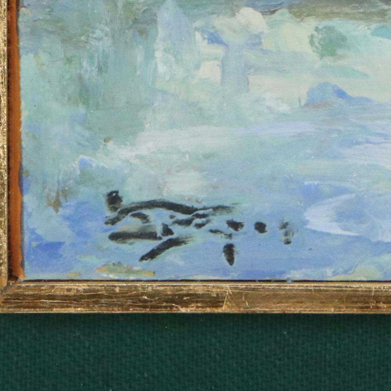 Luigi Pagan Impressionistic Oil Painting of Venetian Boat Scene, 20th Century