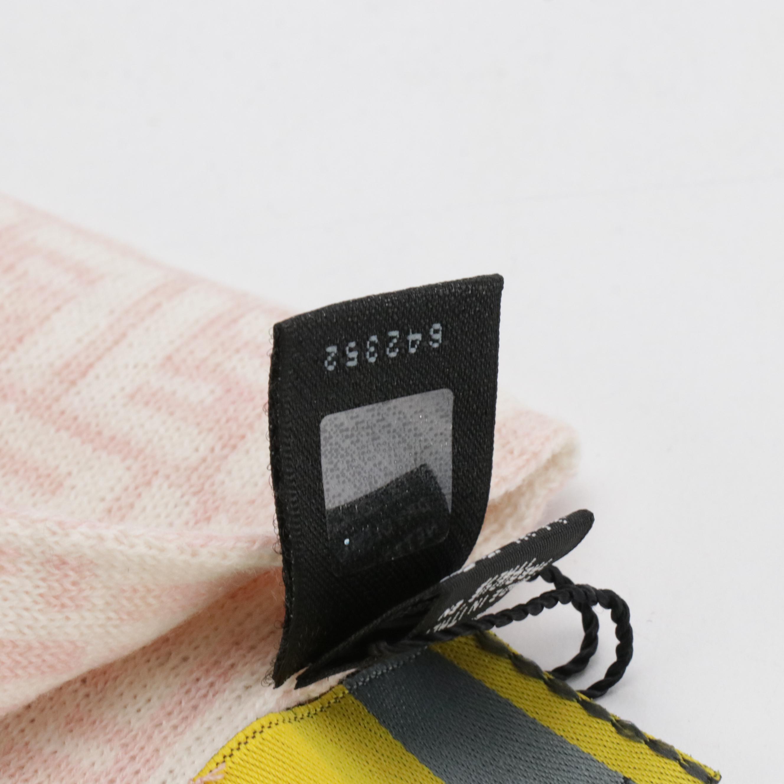 Fendi FF Logo Wool Scarf in Pink/White with Tags