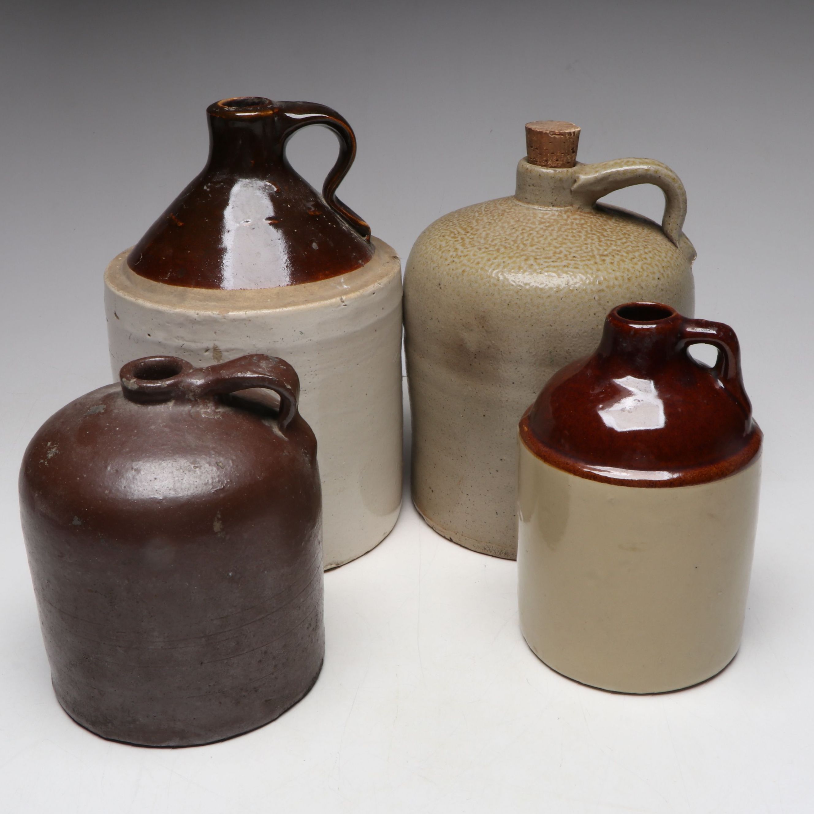 Vintage Two-Tone Stoneware Jugs
