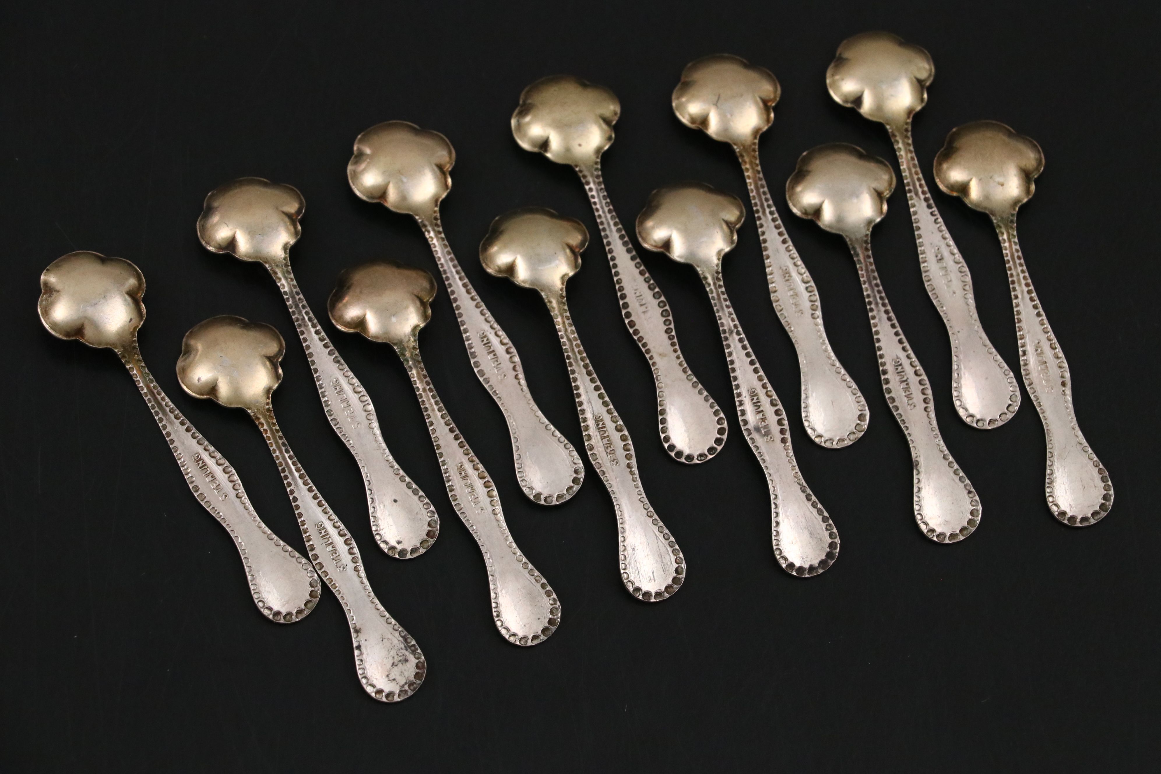 American Sterling Silver Salt Spoons, Late 19th/Early 20th Century