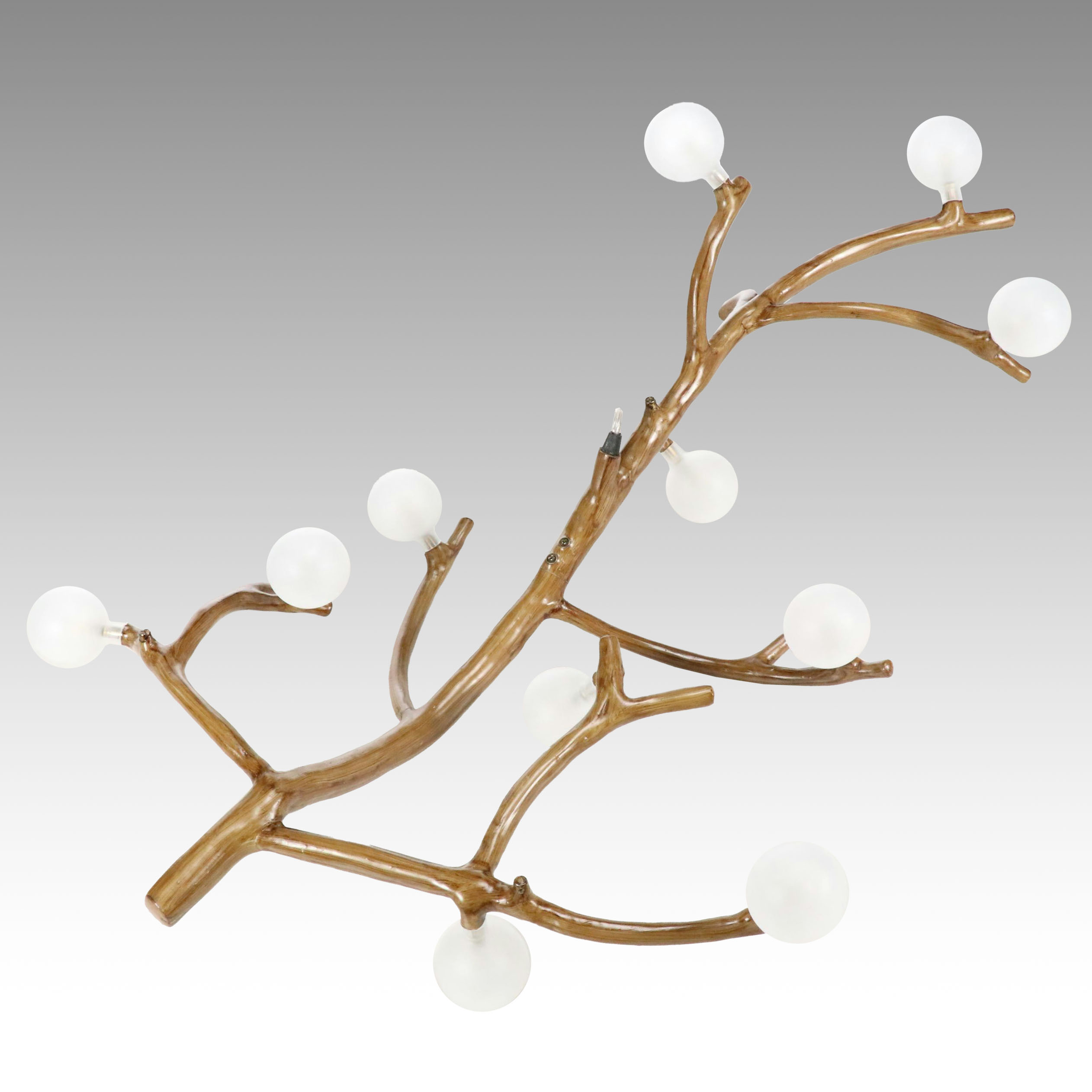Faux Bois Finish Branch Chandelier, Contemporary