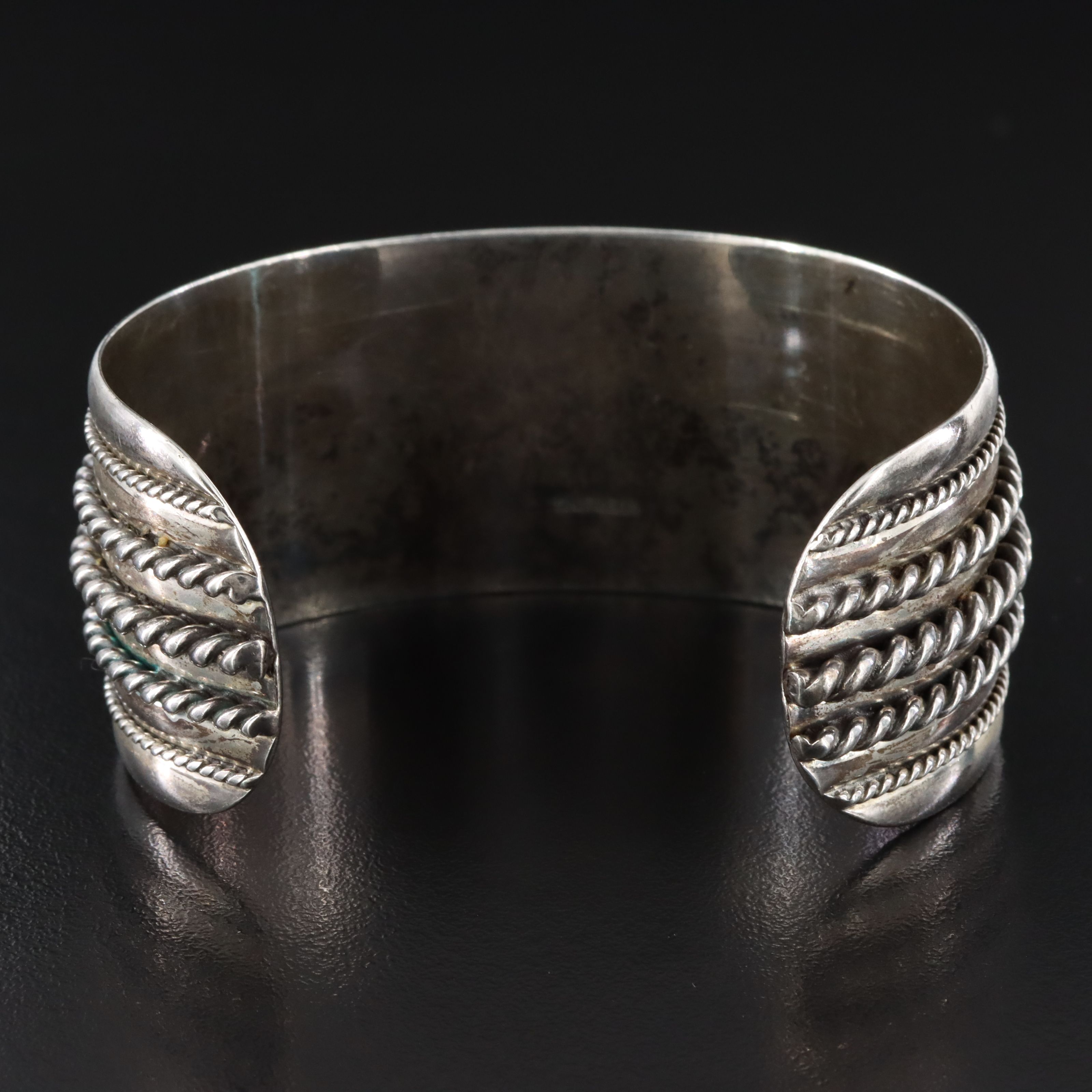 Sterling Rope Trimmed Cuff