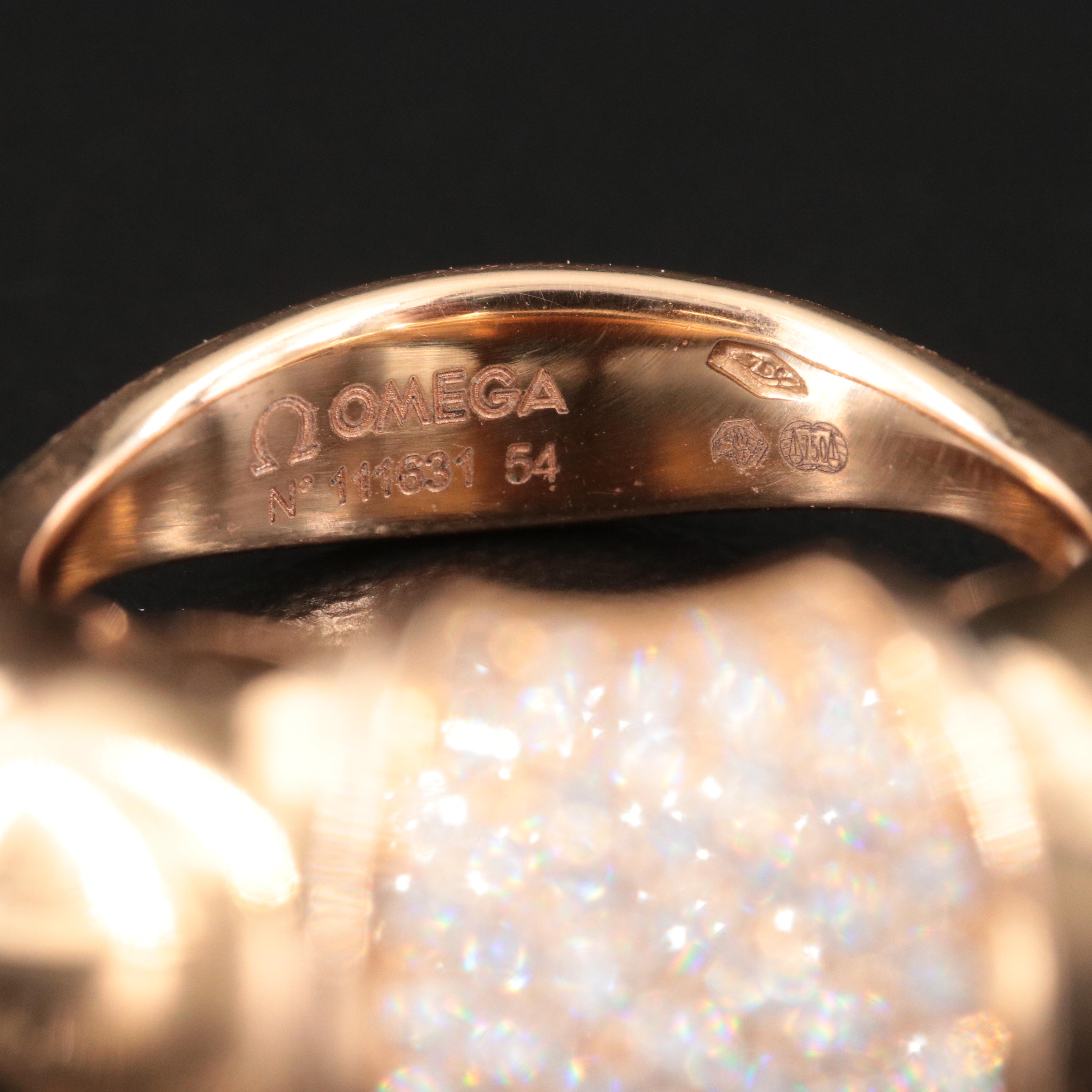 Omega Constellation 18K 0.40 CTW Pavé Diamond Ring with COA
