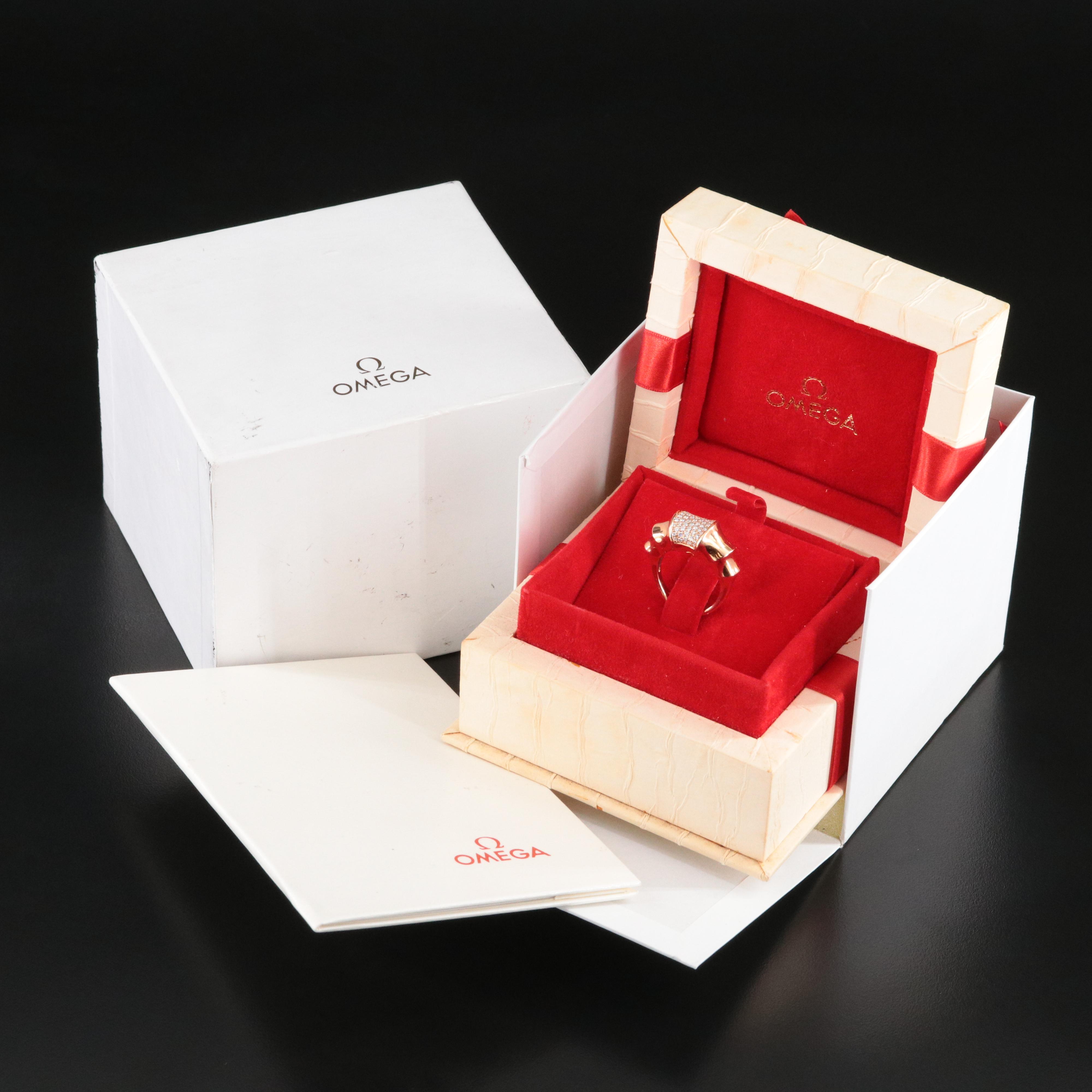 Omega Constellation 18K 0.40 CTW Pavé Diamond Ring with COA