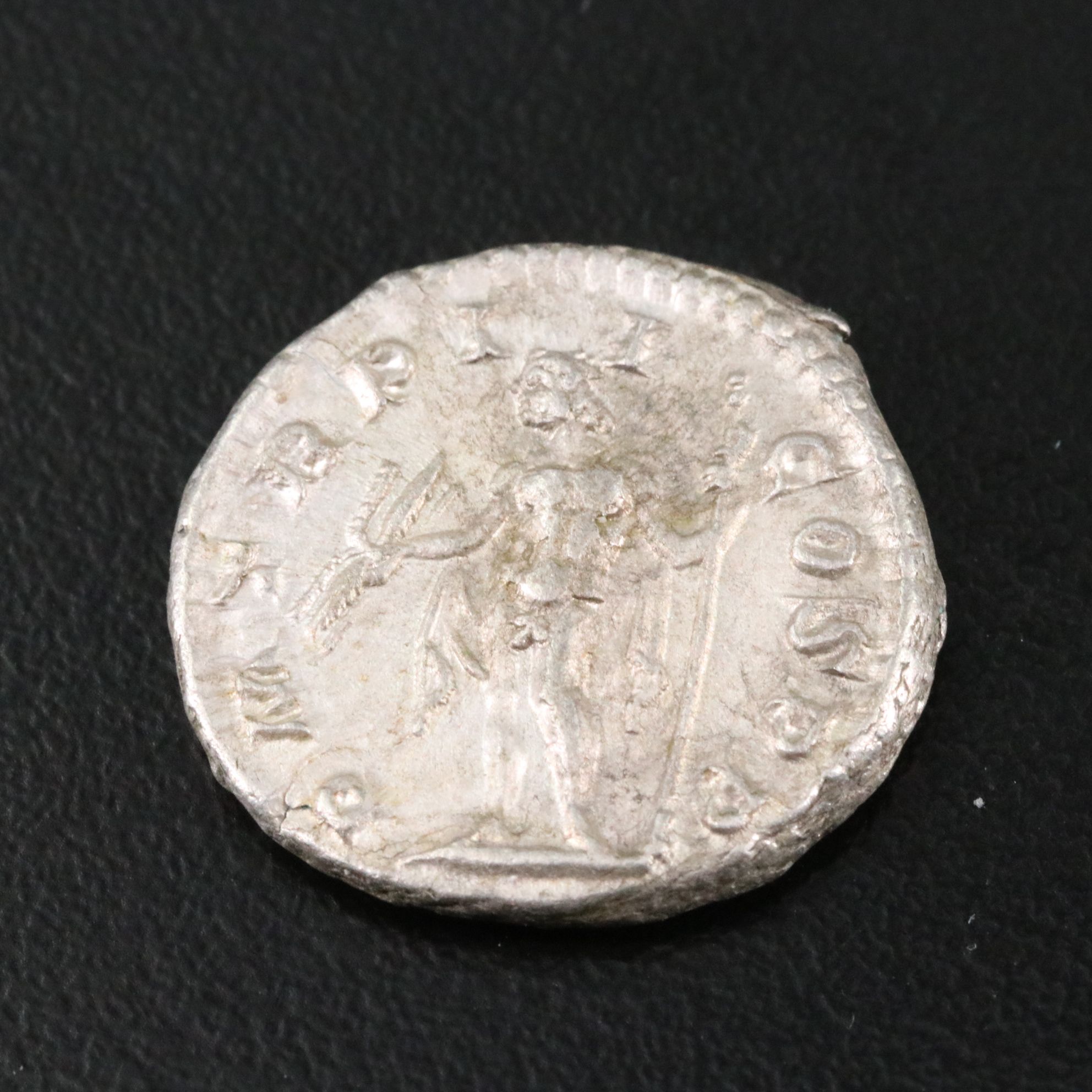 Ancient Roman Imperial AR Denarius Coin of Severus Alexander, ca. 223 A.D.