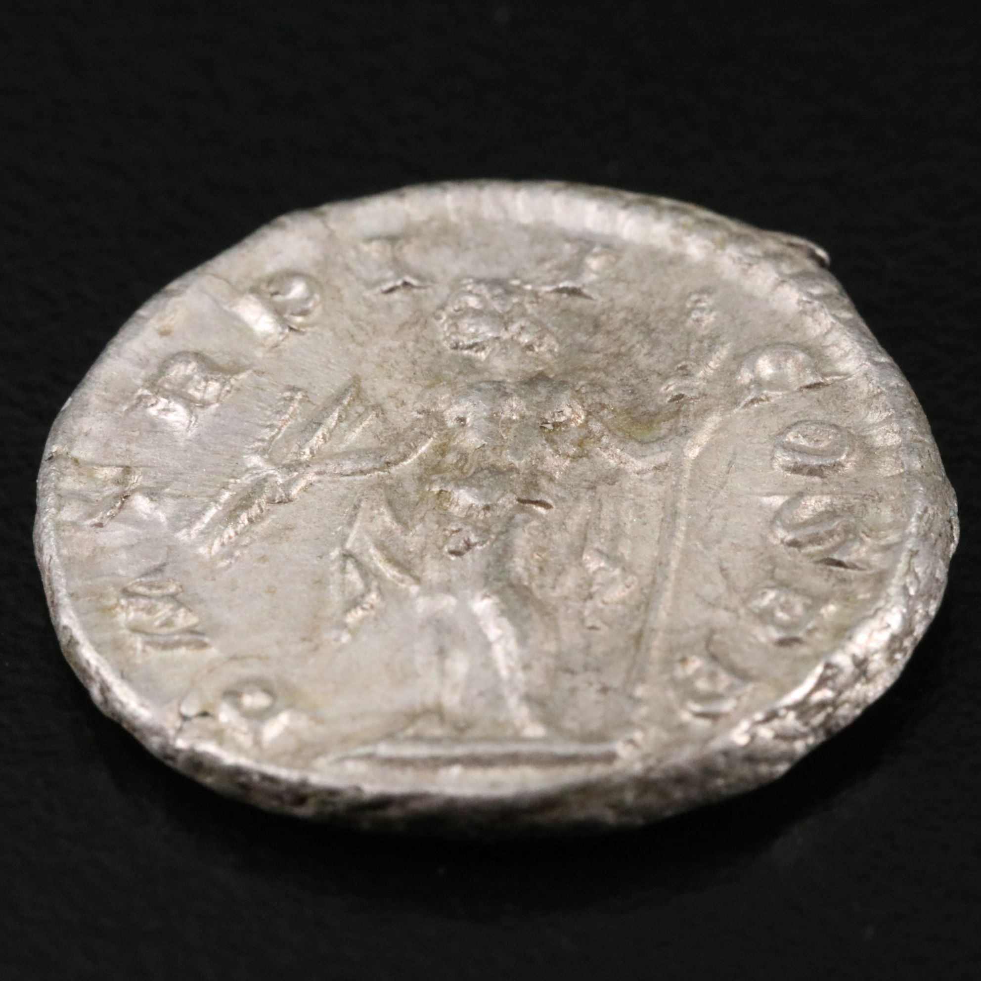 Ancient Roman Imperial AR Denarius Coin of Severus Alexander, ca. 223 A.D.