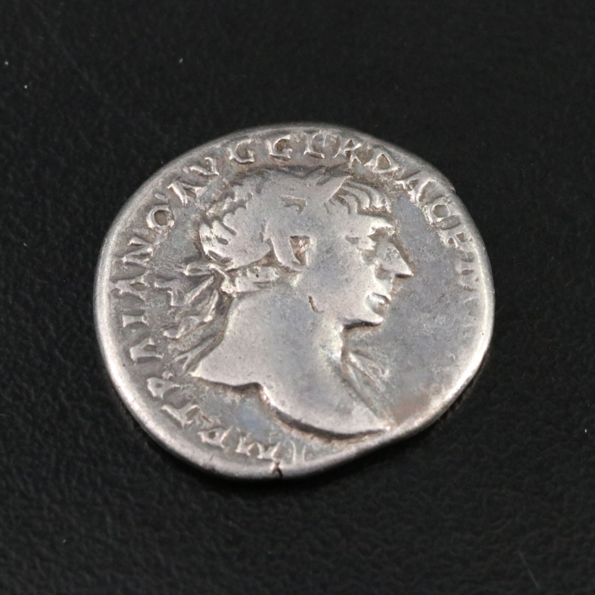 Ancient Roman Imperial AR Denarius Coin of Trajan, ca. 103 A.D.