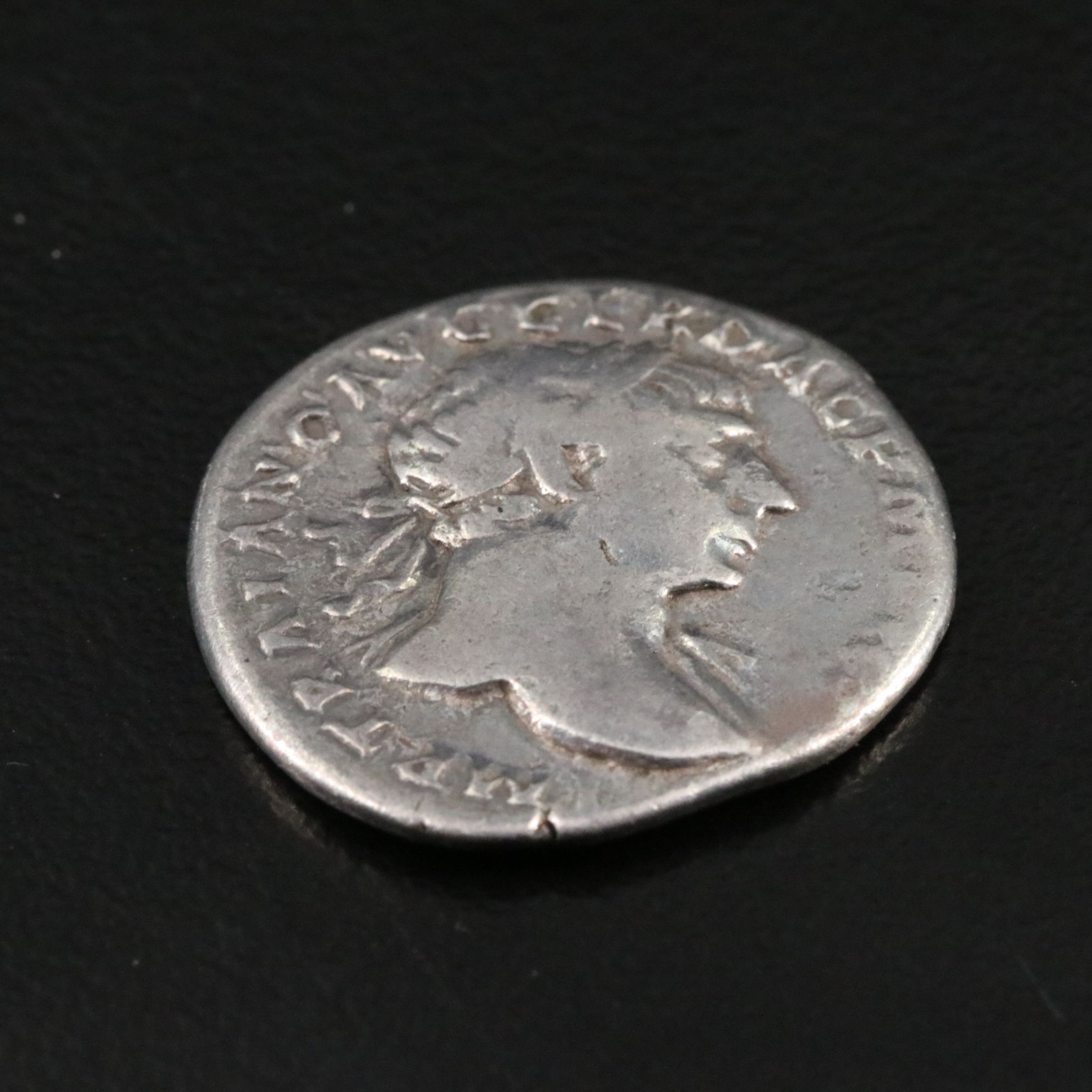 Ancient Roman Imperial AR Denarius Coin of Trajan, ca. 103 A.D.