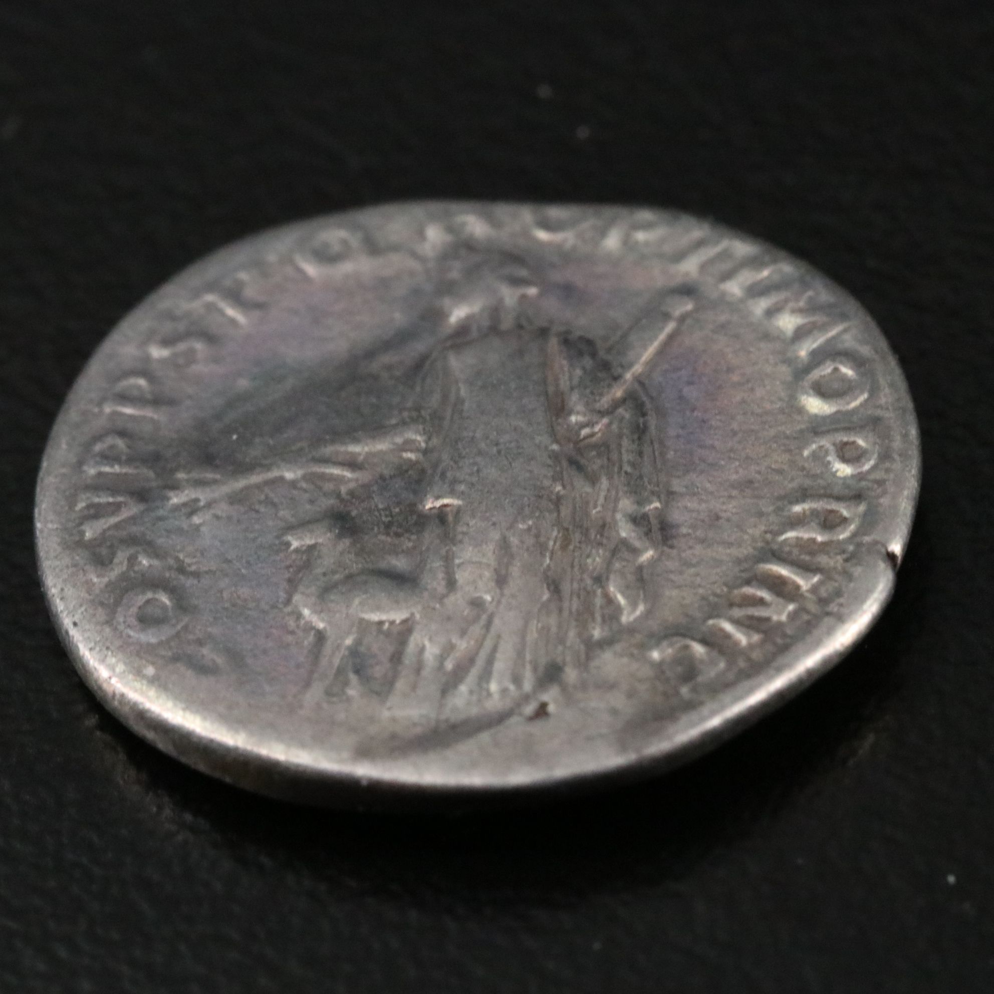 Ancient Roman Imperial AR Denarius Coin of Trajan, ca. 103 A.D.