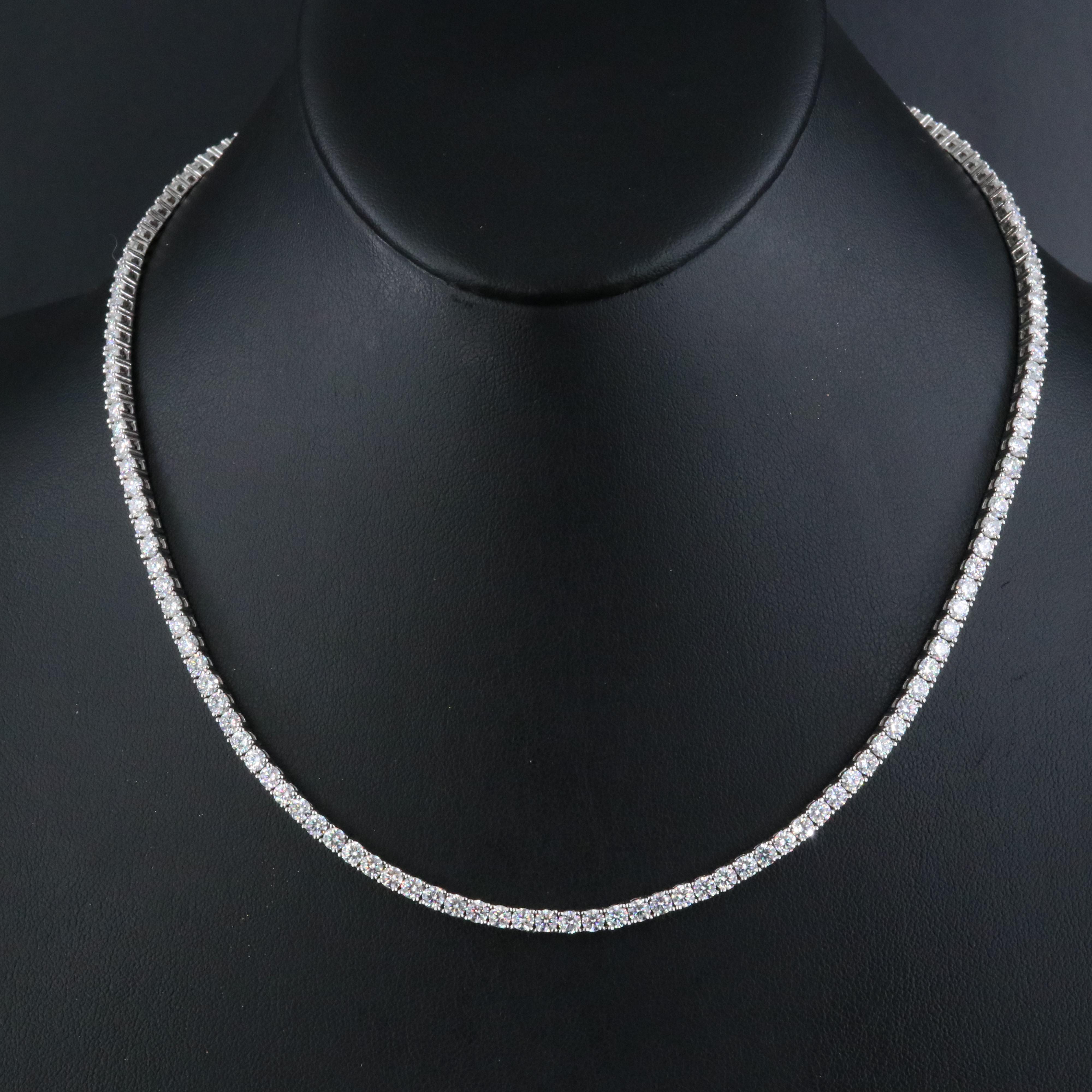 Sterling Moissanite Rivière Necklace