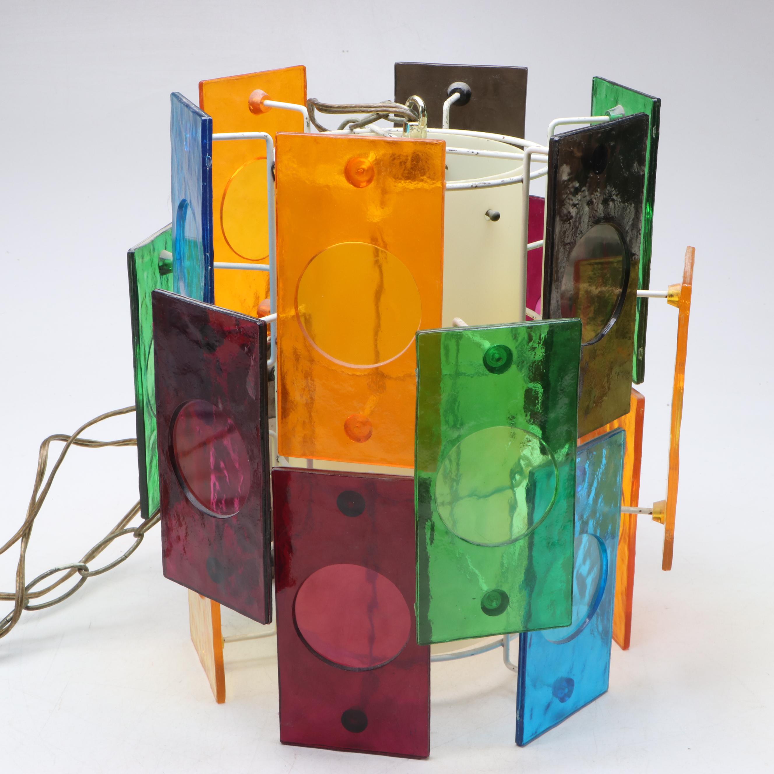 MCM Multicolor Plexiglass Retro Pendant Swag Light