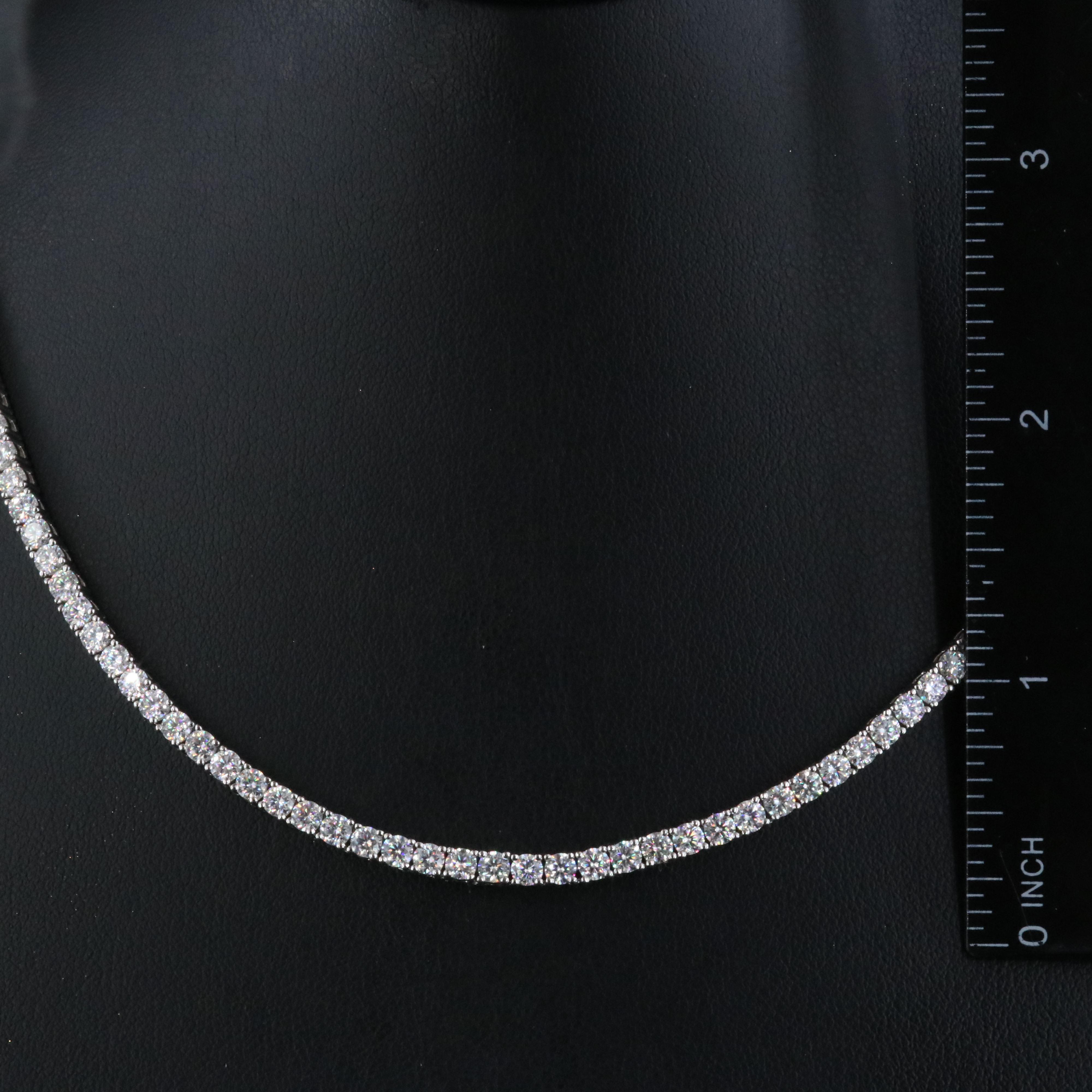 Sterling Moissanite Rivière Necklace