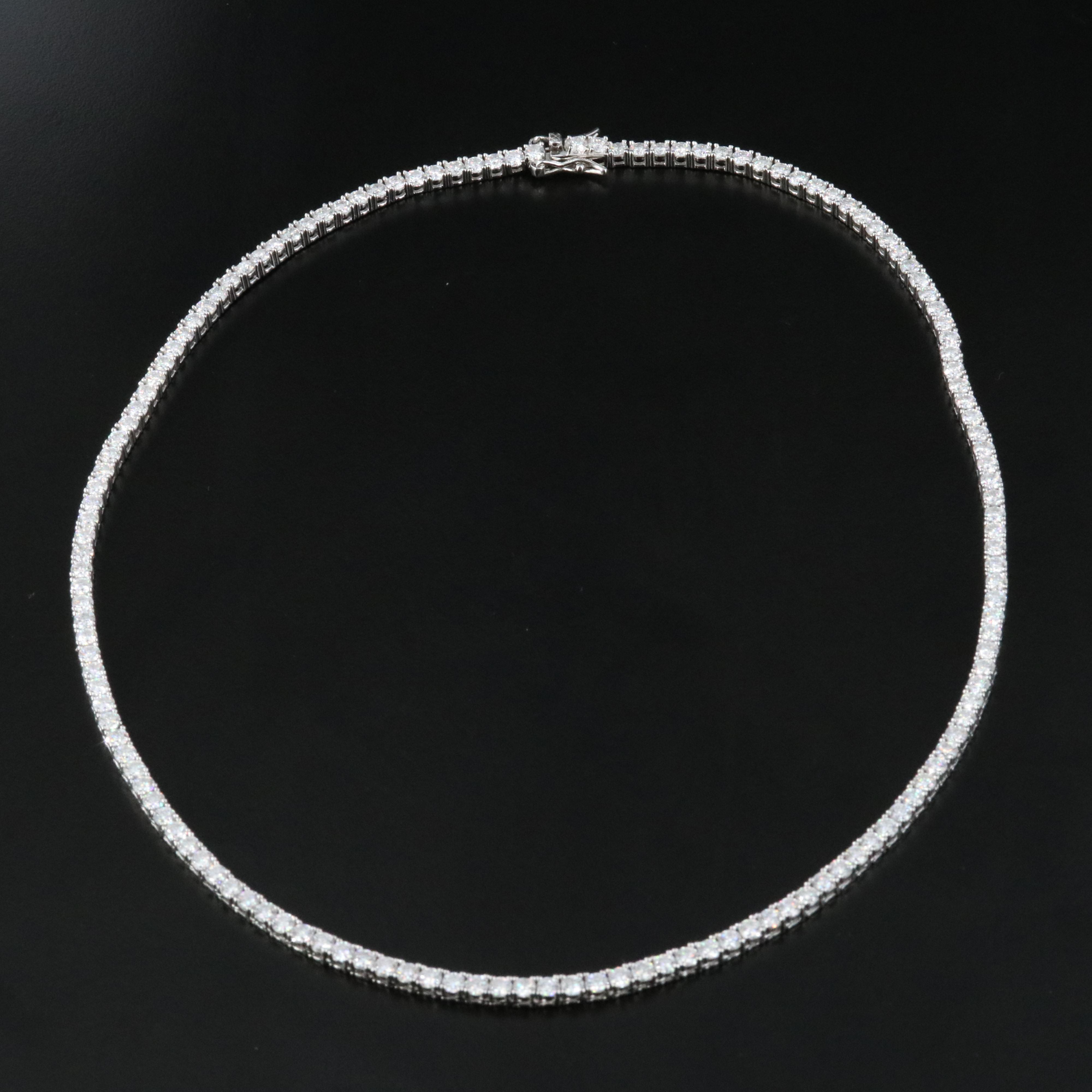 Sterling Moissanite Rivière Necklace