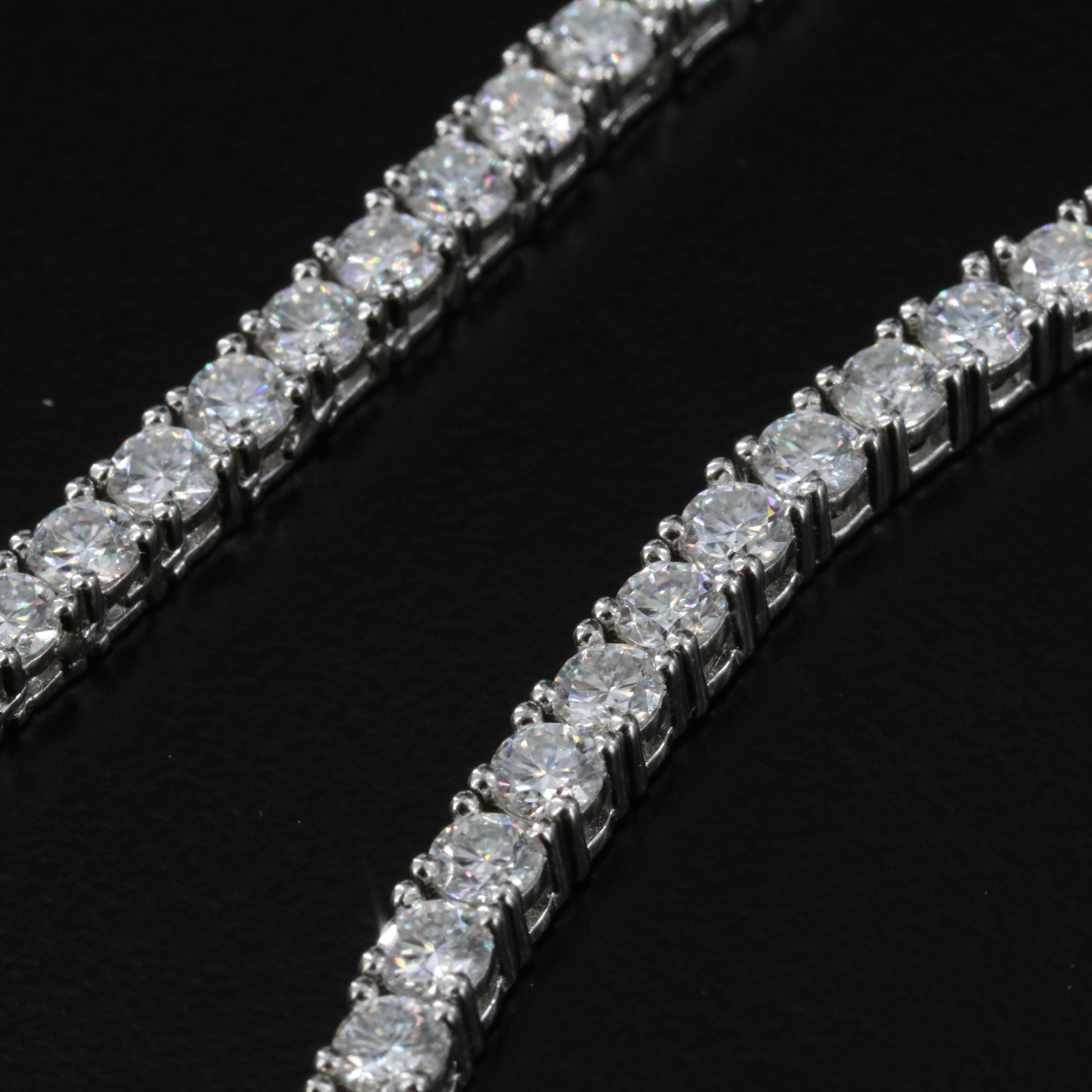 Sterling Moissanite Rivière Necklace