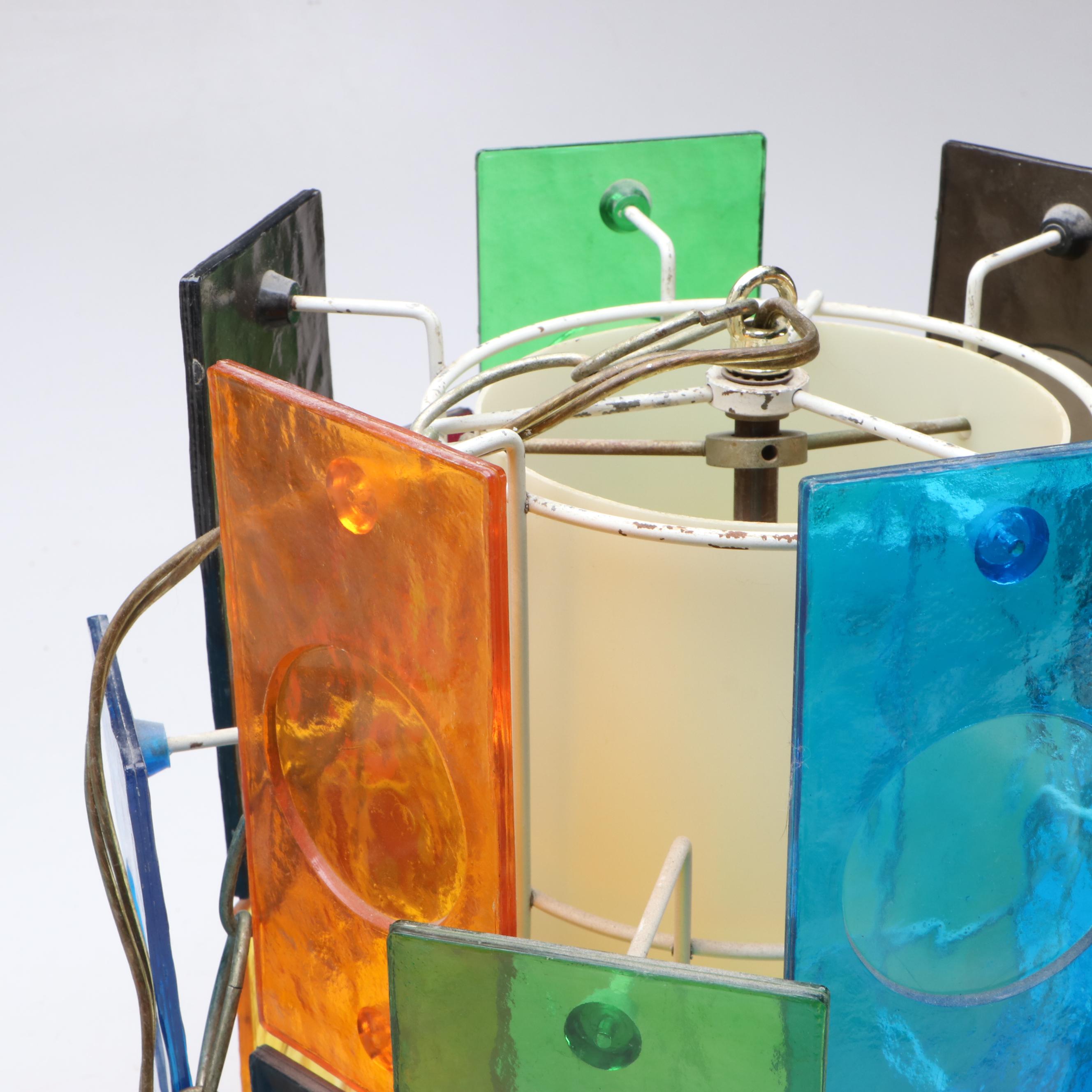 MCM Multicolor Plexiglass Retro Pendant Swag Light