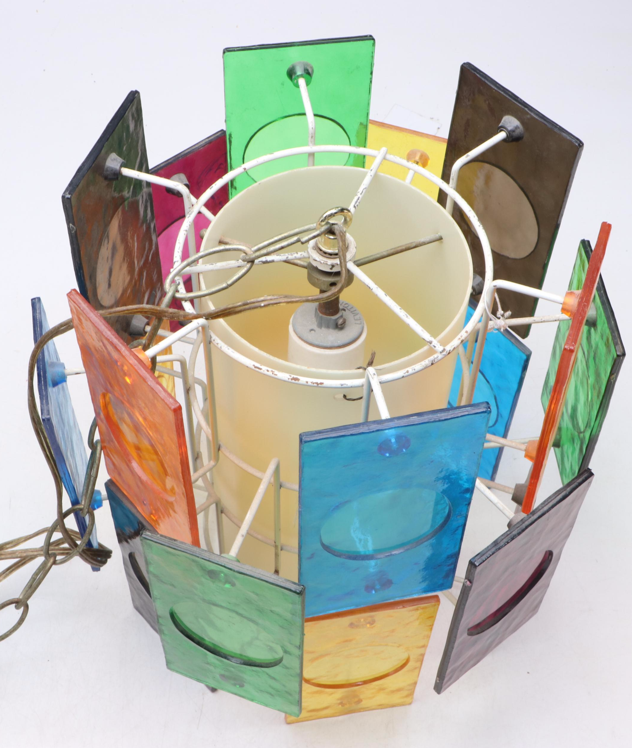 MCM Multicolor Plexiglass Retro Pendant Swag Light