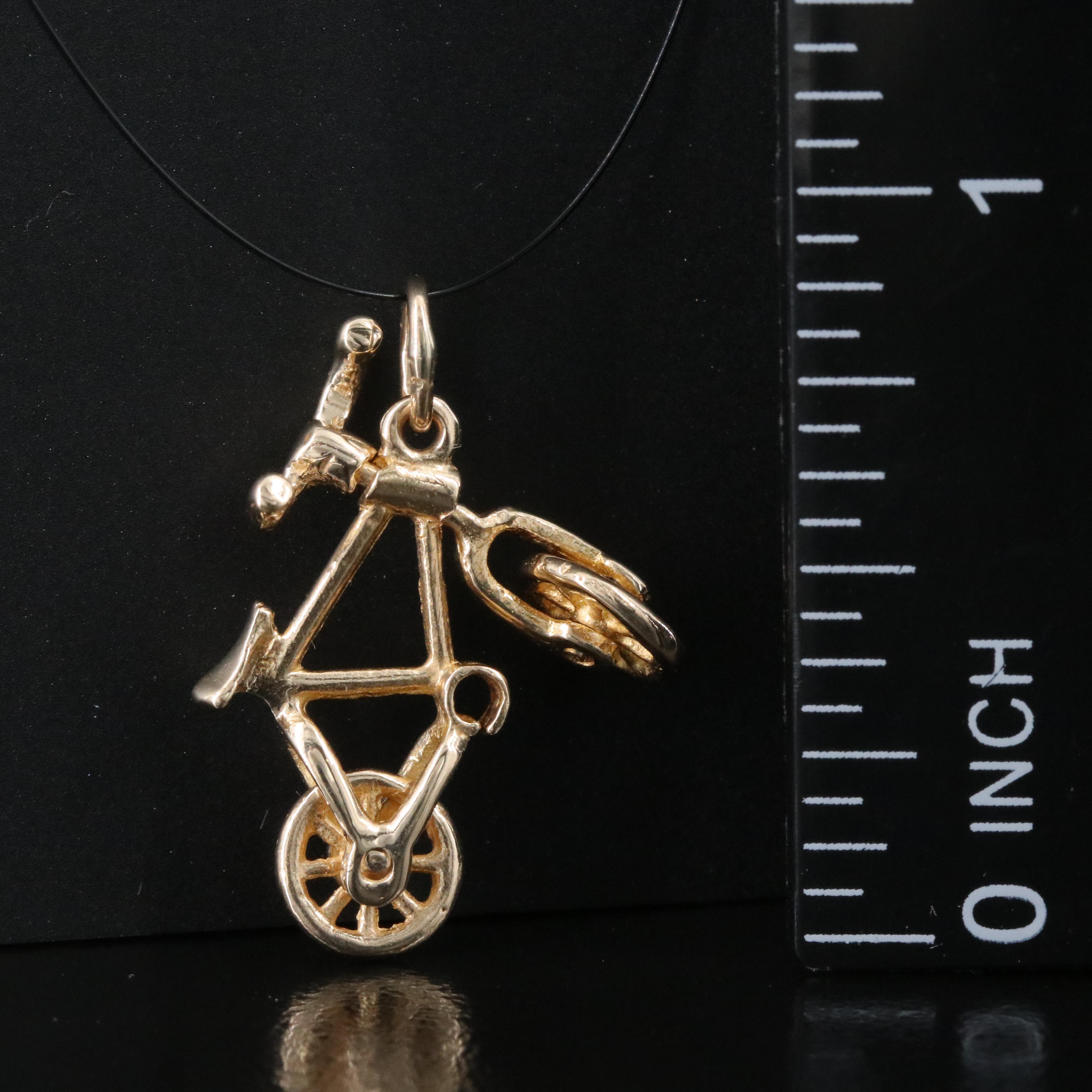 14K Articulated Bicycle Charm