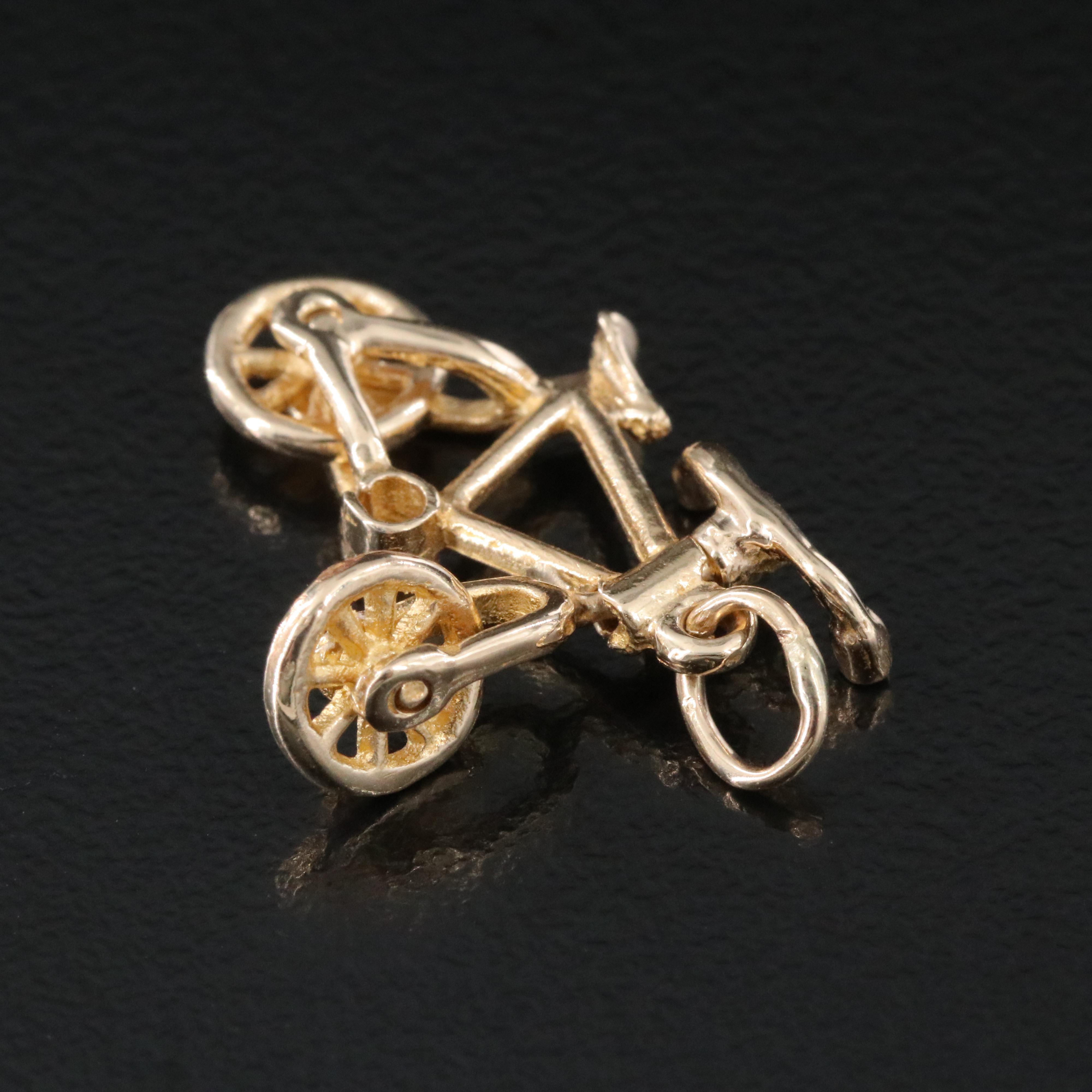 14K Articulated Bicycle Charm