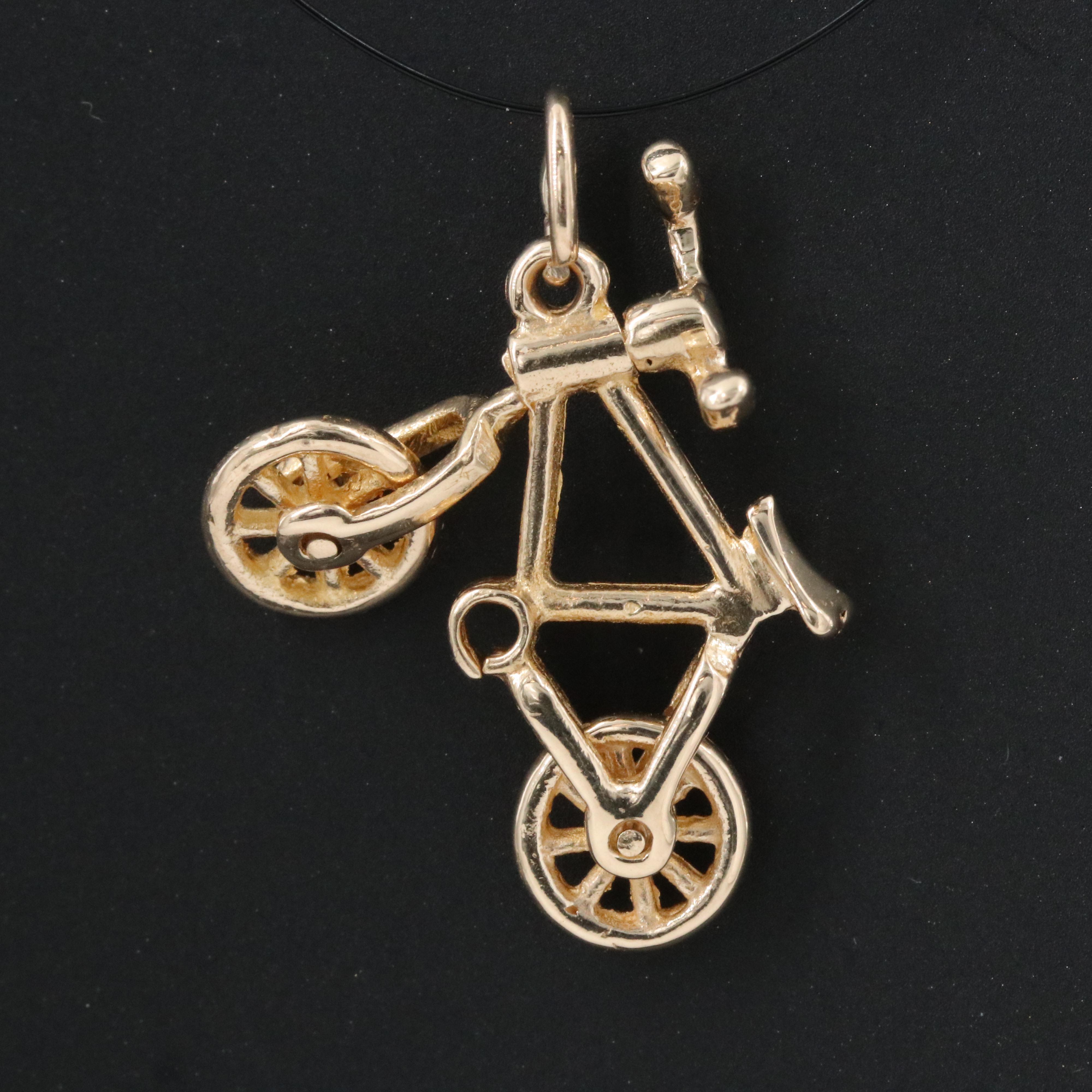 14K Articulated Bicycle Charm