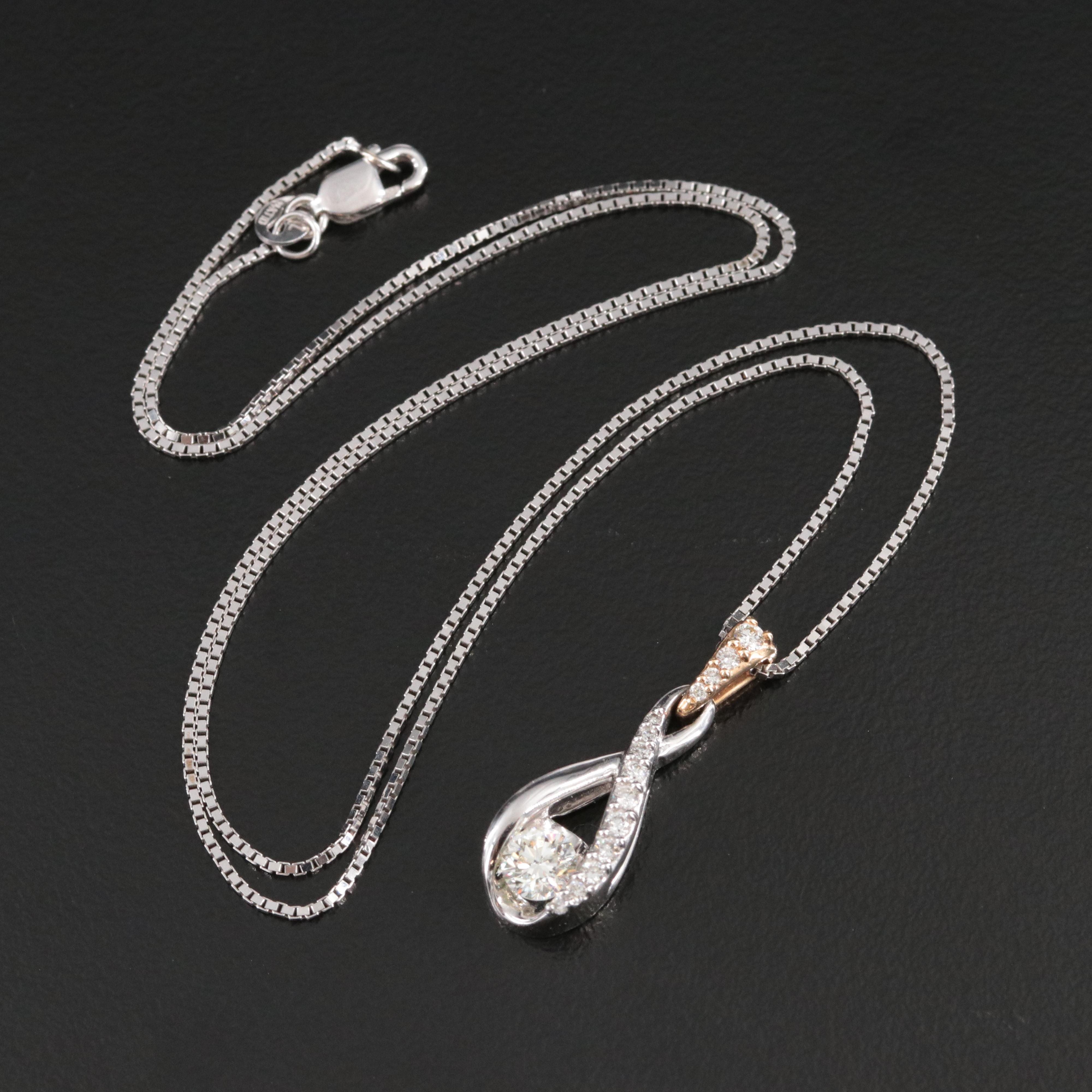 14K 0.50 CTW Diamond Pendant Necklace