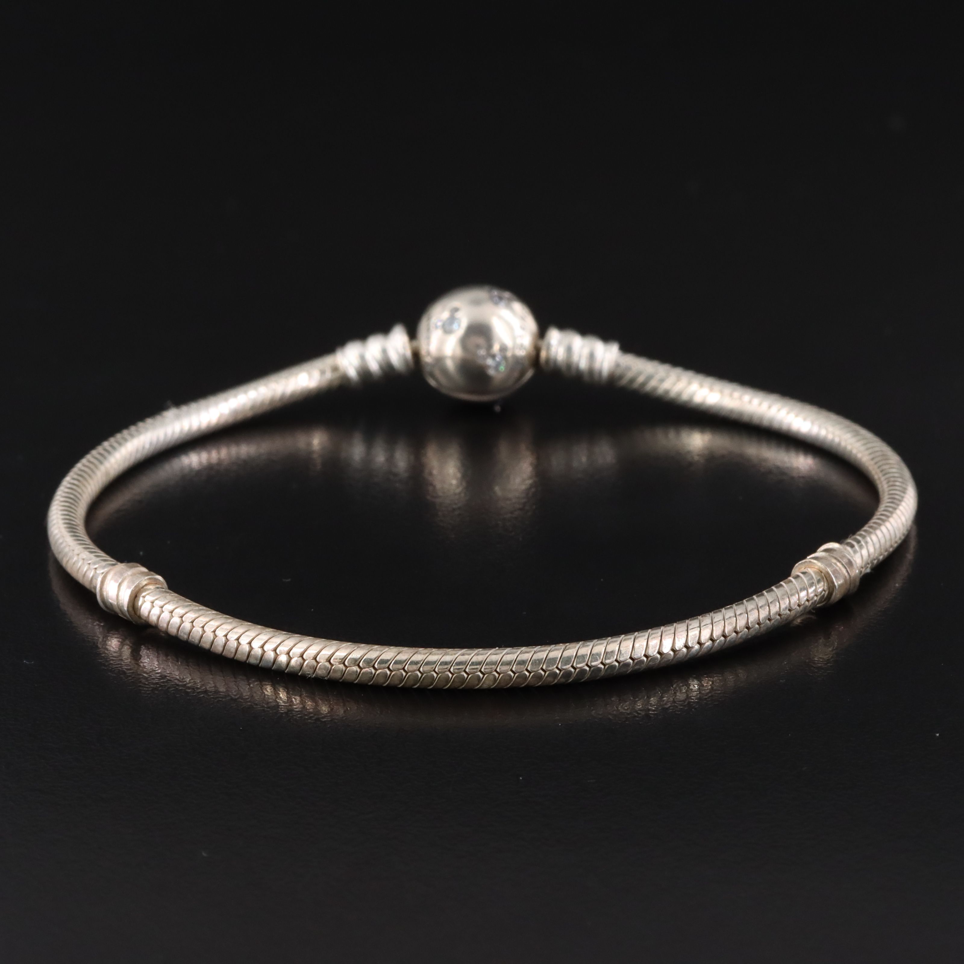 Pandora Sterling CZ Bracelet with Disney Clasp