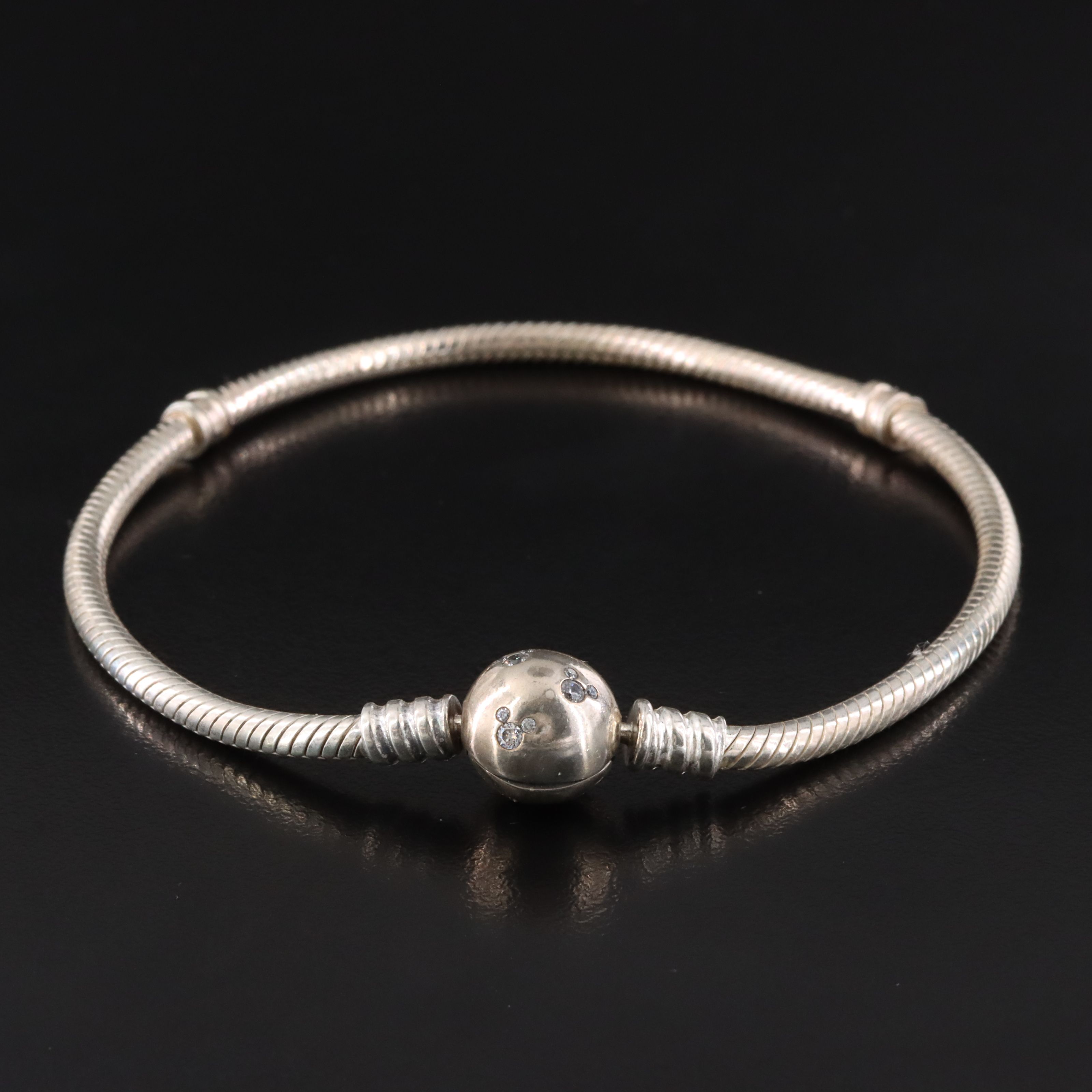 Pandora Sterling CZ Bracelet with Disney Clasp