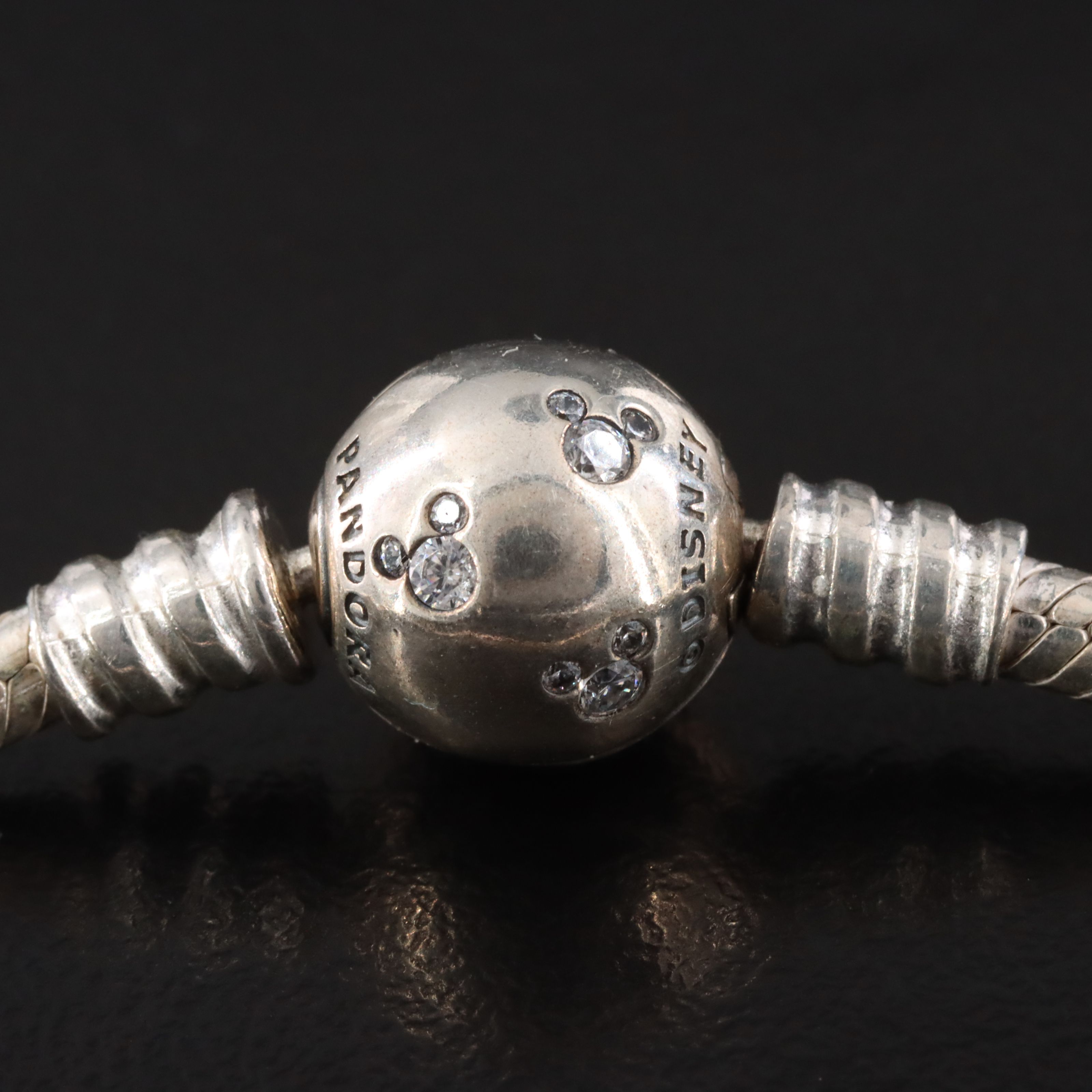 Pandora Sterling CZ Bracelet with Disney Clasp
