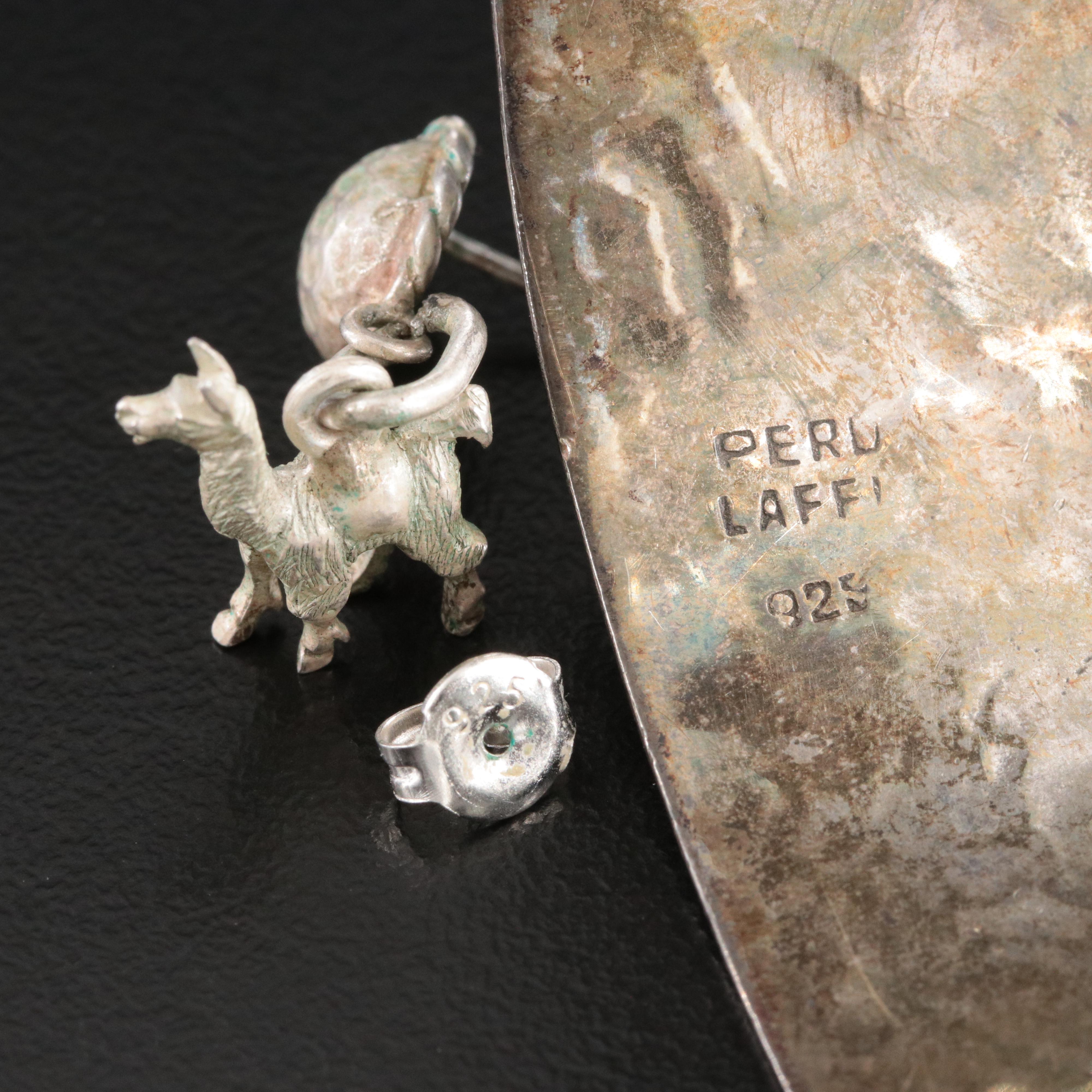 Sterling Llama Earrings and Peruvian Cuff