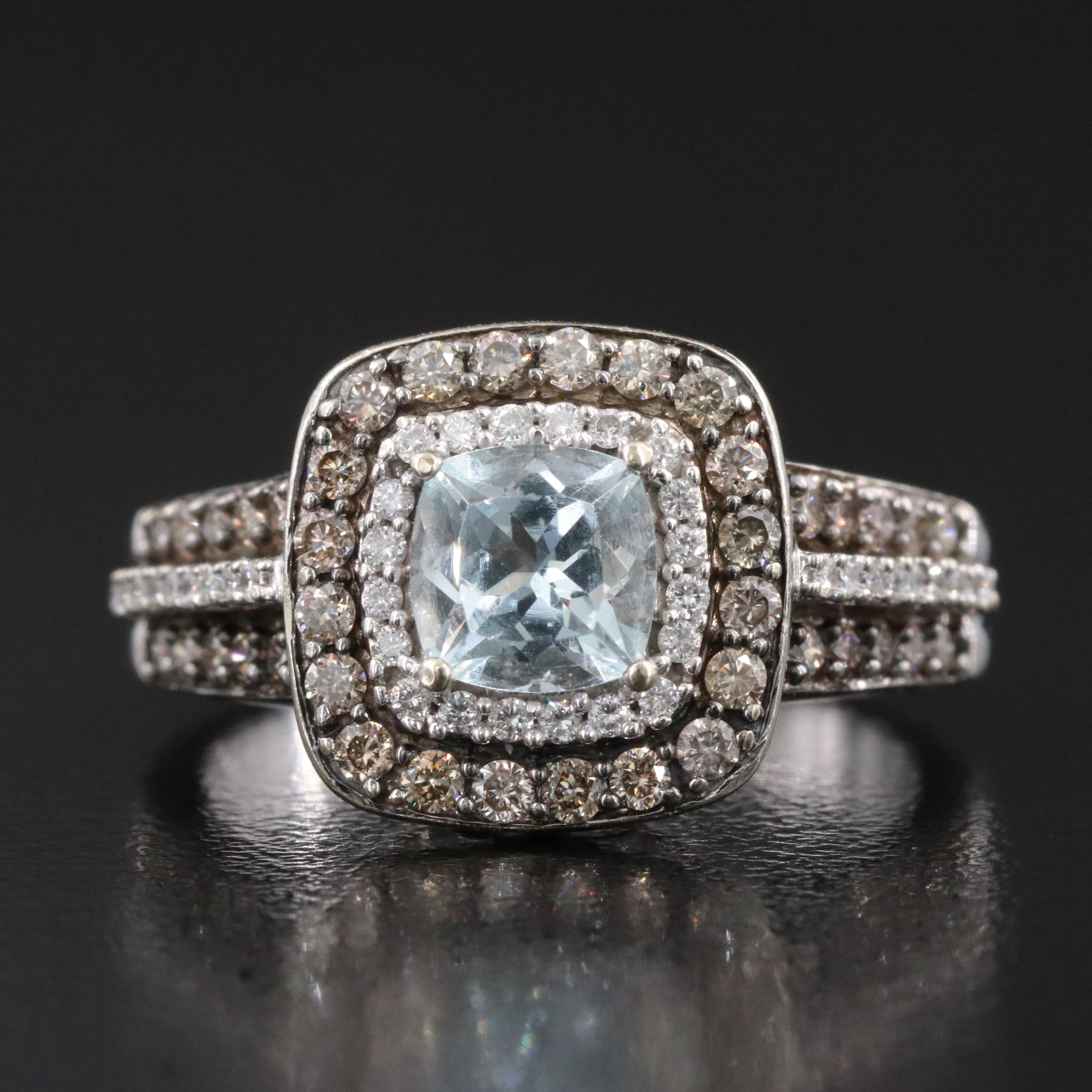 Le Vian 14K Aquamarine and Diamond Ring
