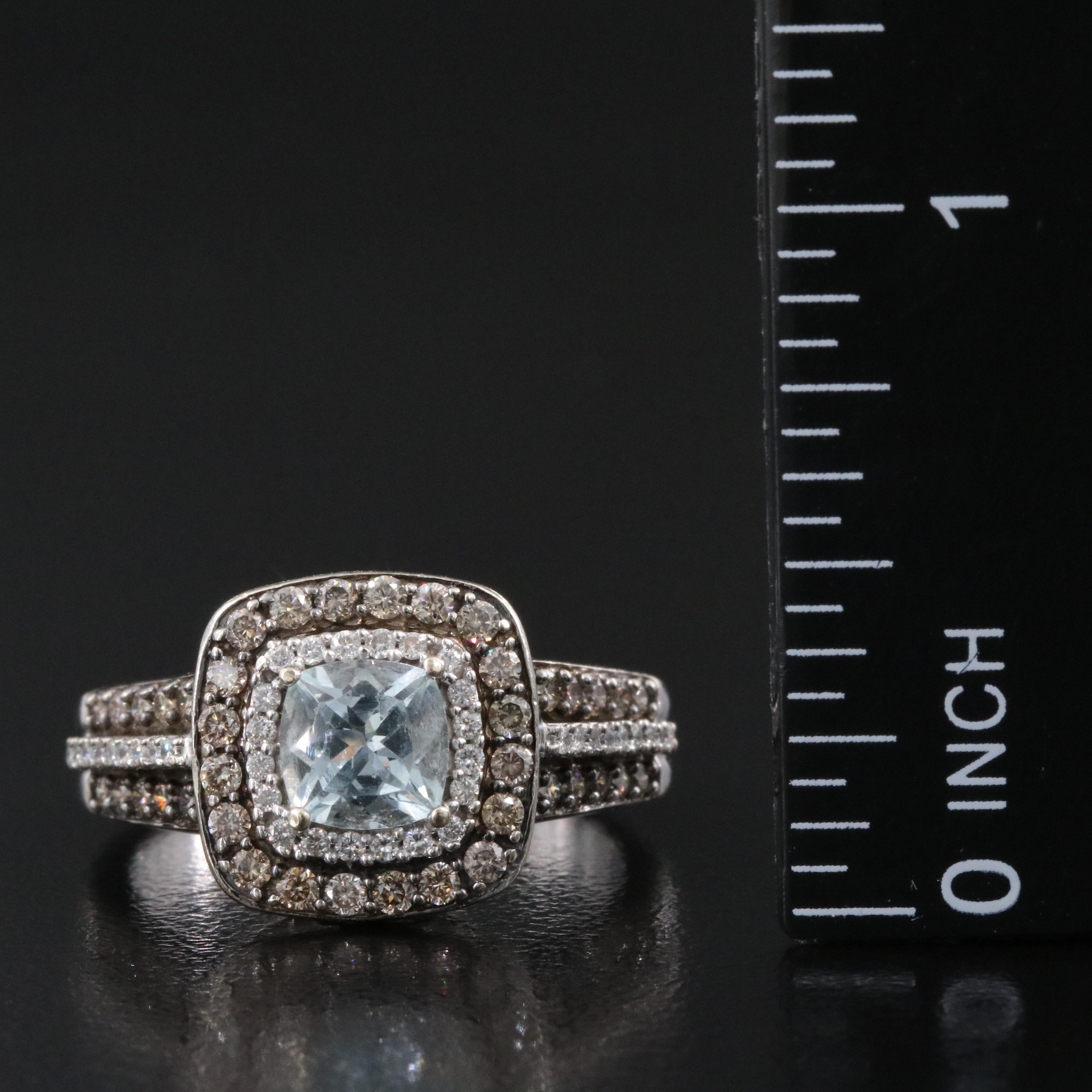 Le Vian 14K Aquamarine and Diamond Ring