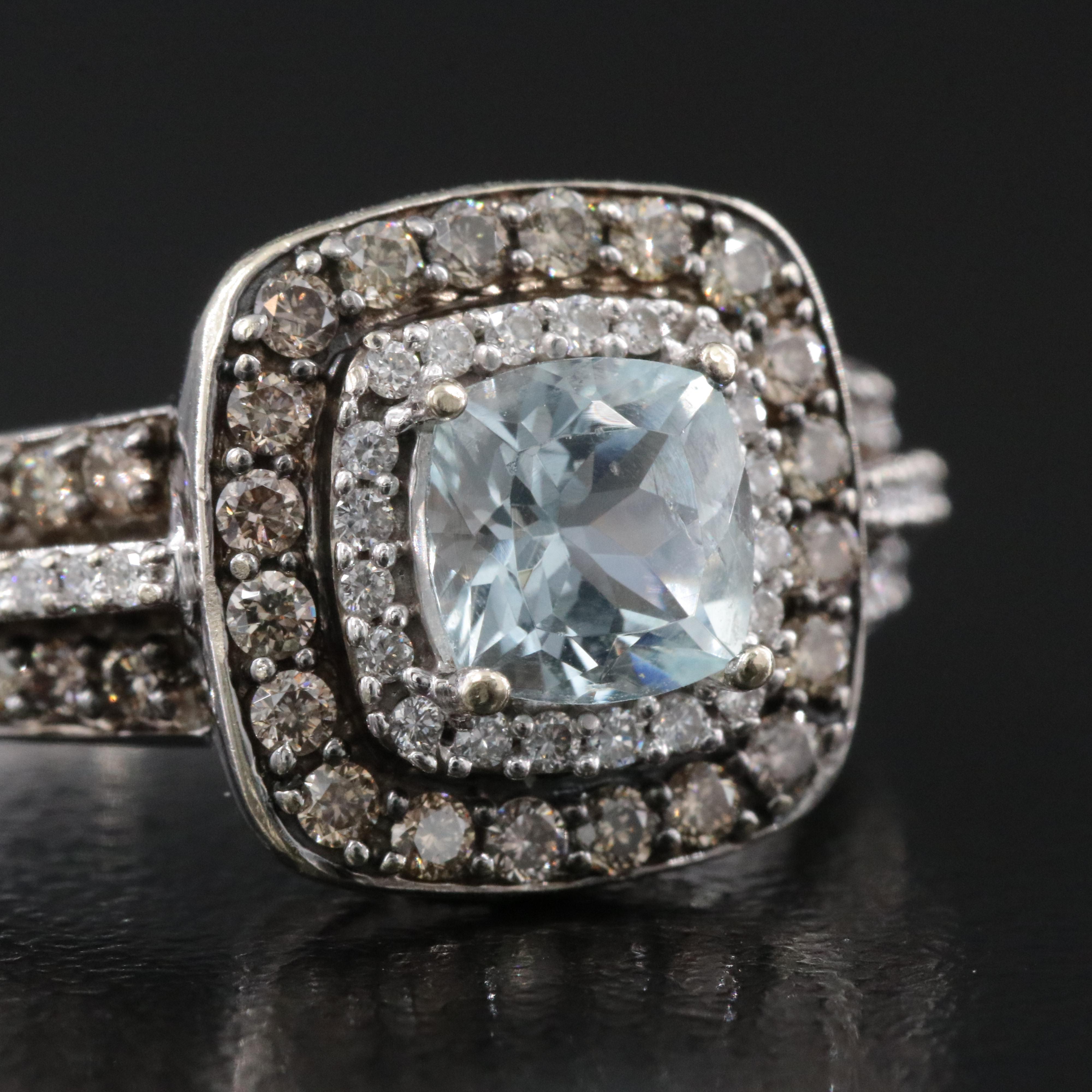 Le Vian 14K Aquamarine and Diamond Ring