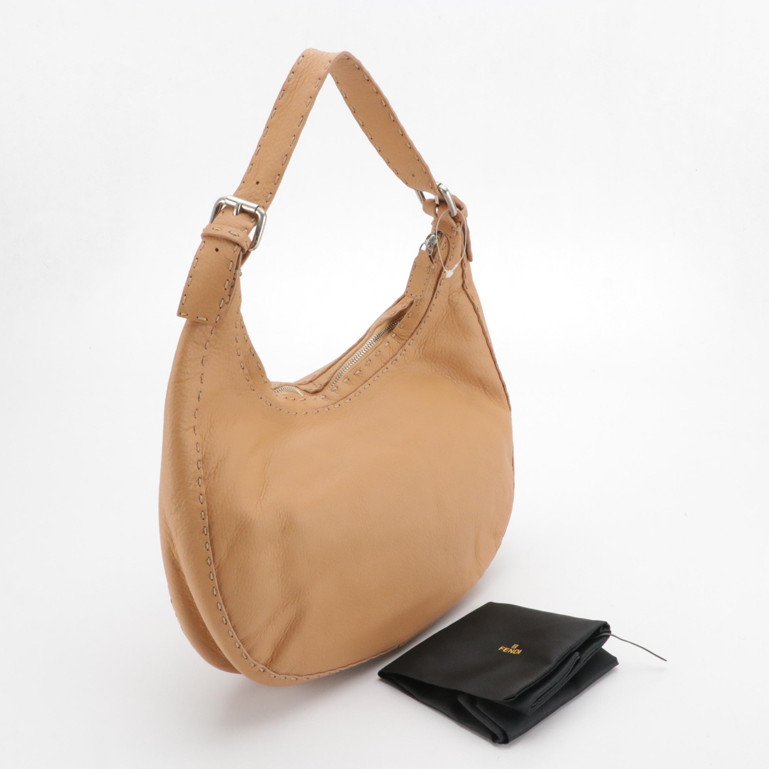 Fendi Selleria Hobo Bag 8BT017 in Natural Romano Leather