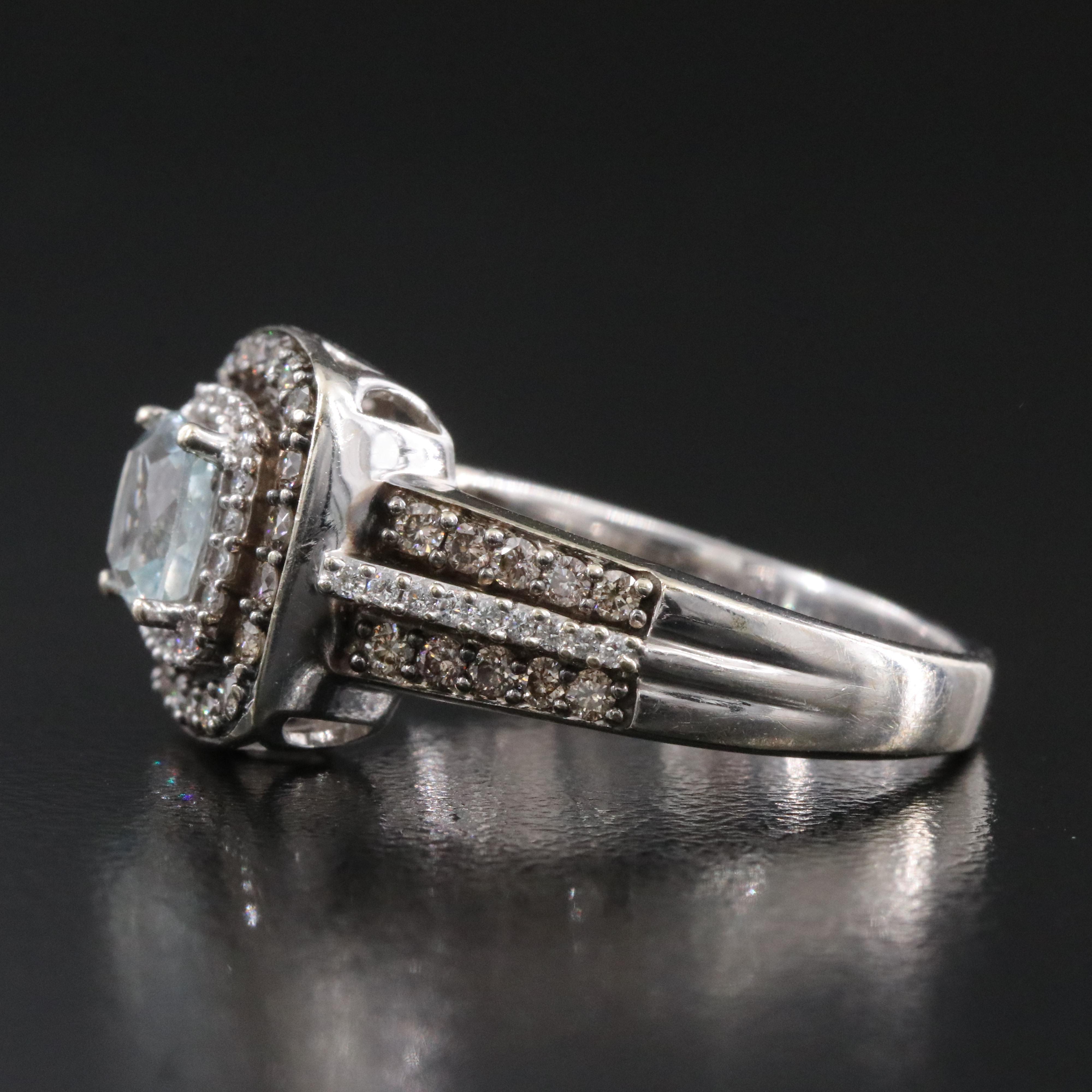 Le Vian 14K Aquamarine and Diamond Ring