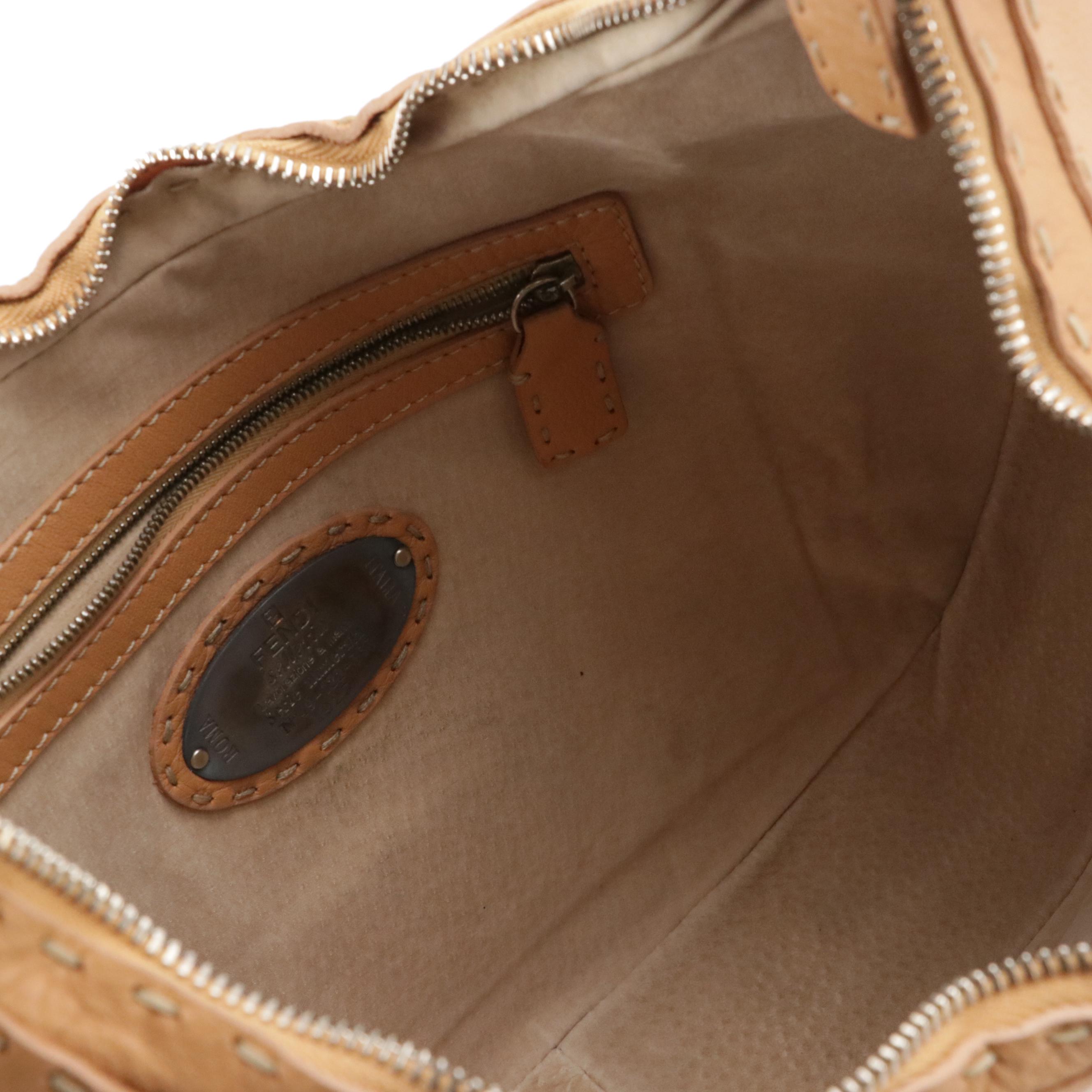 Fendi Selleria Hobo Bag 8BT017 in Natural Romano Leather