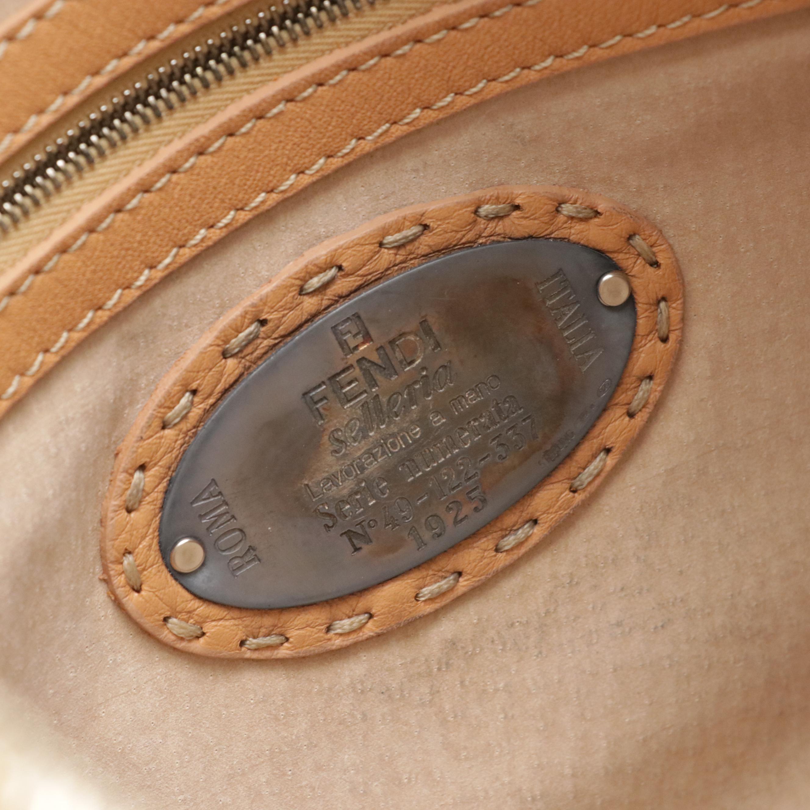 Fendi Selleria Hobo Bag 8BT017 in Natural Romano Leather