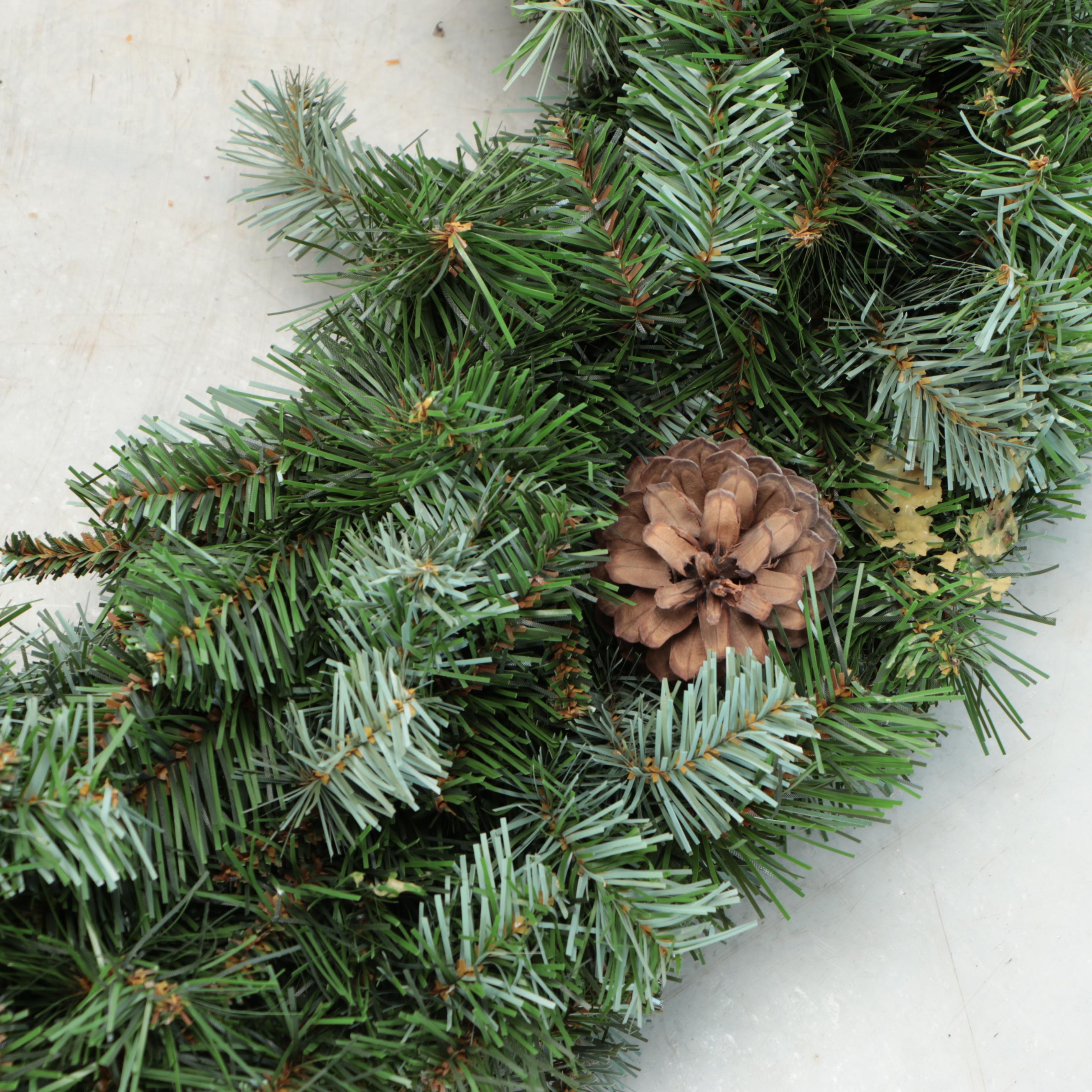 Artificial Pinecone and Bow Christmas Wreaths