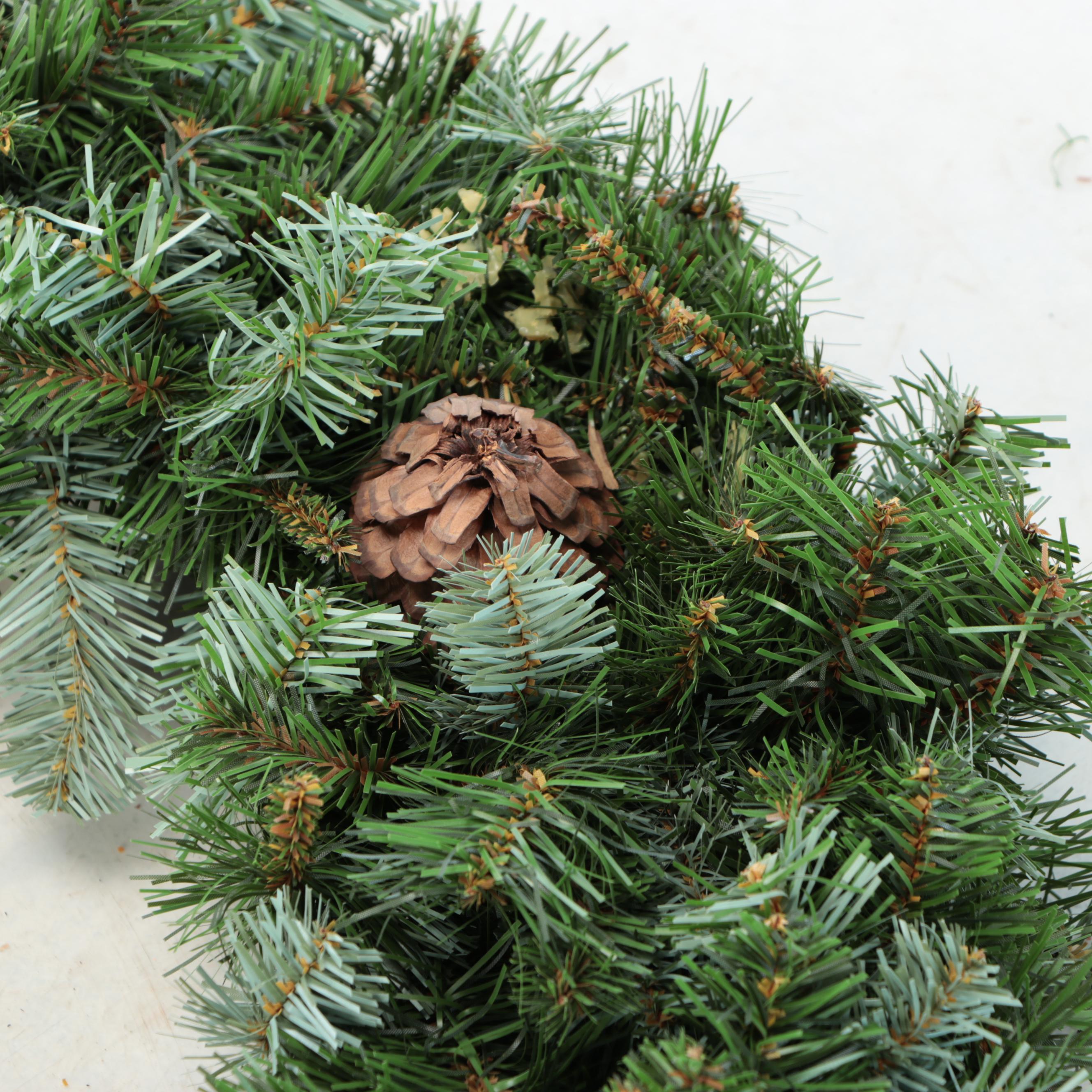 Artificial Pinecone and Bow Christmas Wreaths