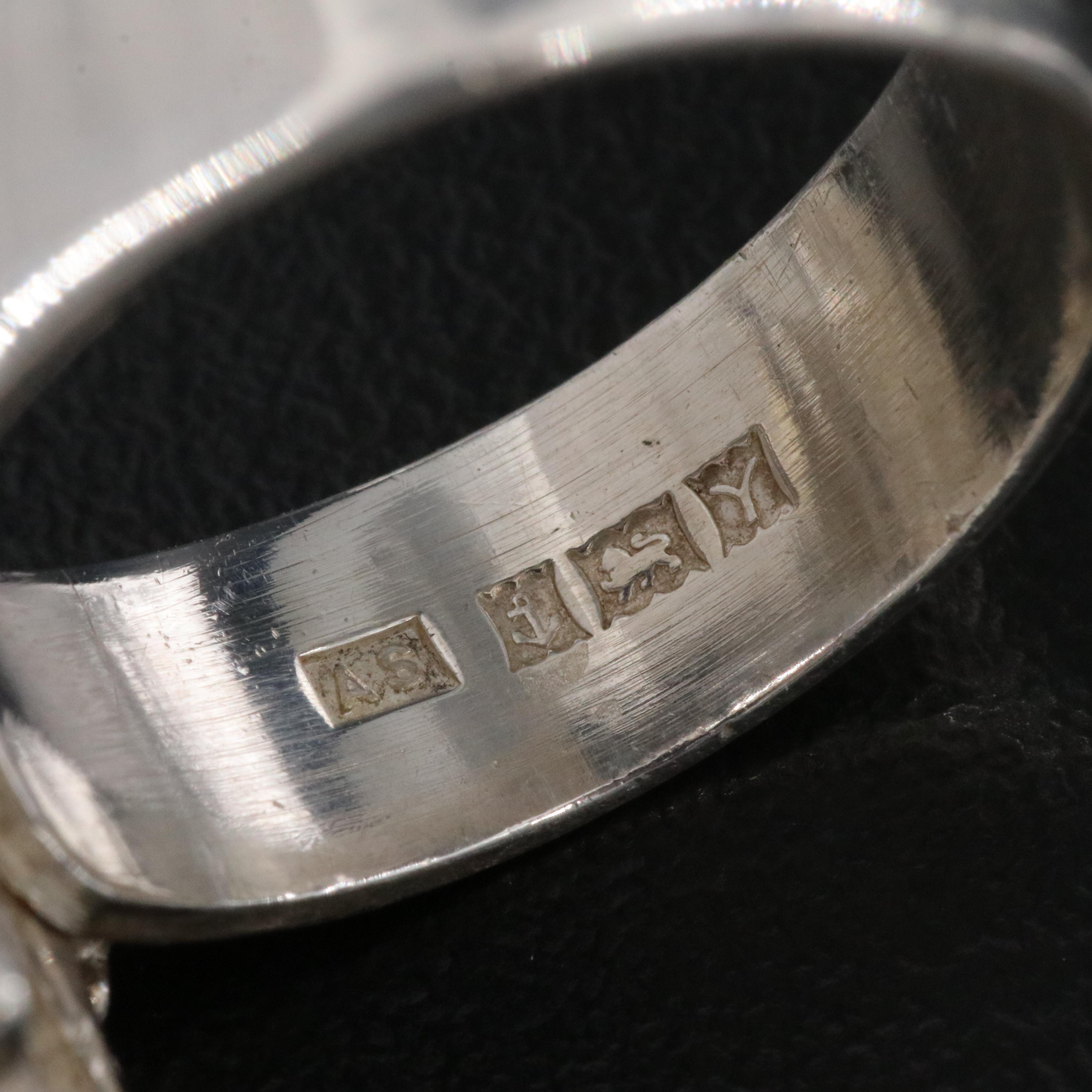 1970s British Brutalist Sterling Ring