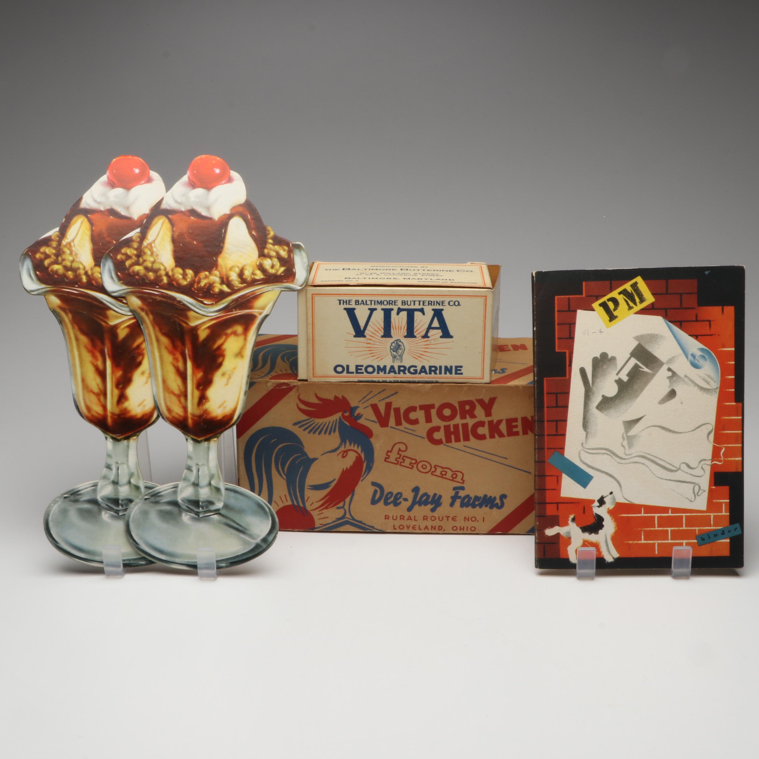 Dee-Jay Farms Victory Chicken and More Advertisements, Early to Mid-20th Century