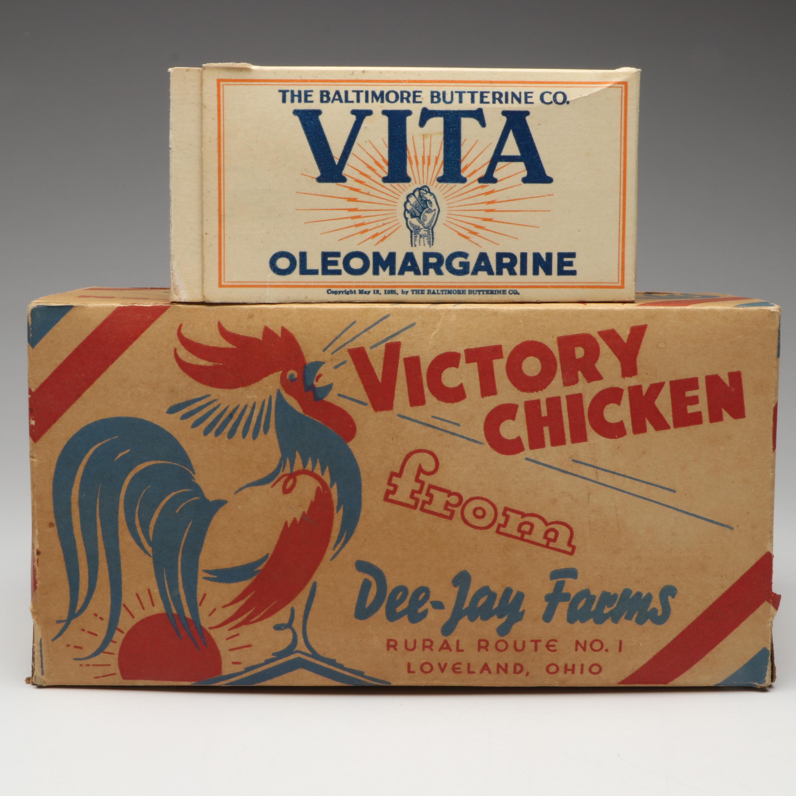 Dee-Jay Farms Victory Chicken and More Advertisements, Early to Mid-20th Century