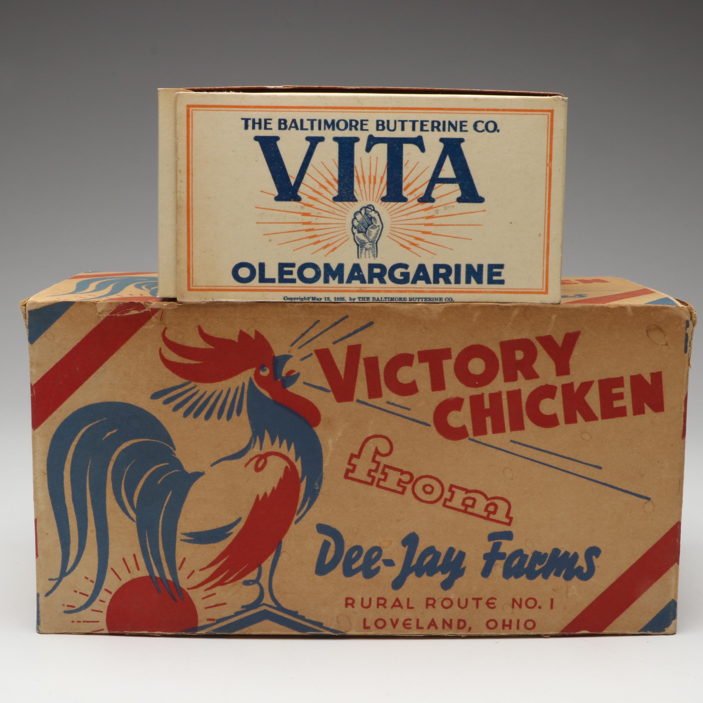 Dee-Jay Farms Victory Chicken and More Advertisements, Early to Mid-20th Century