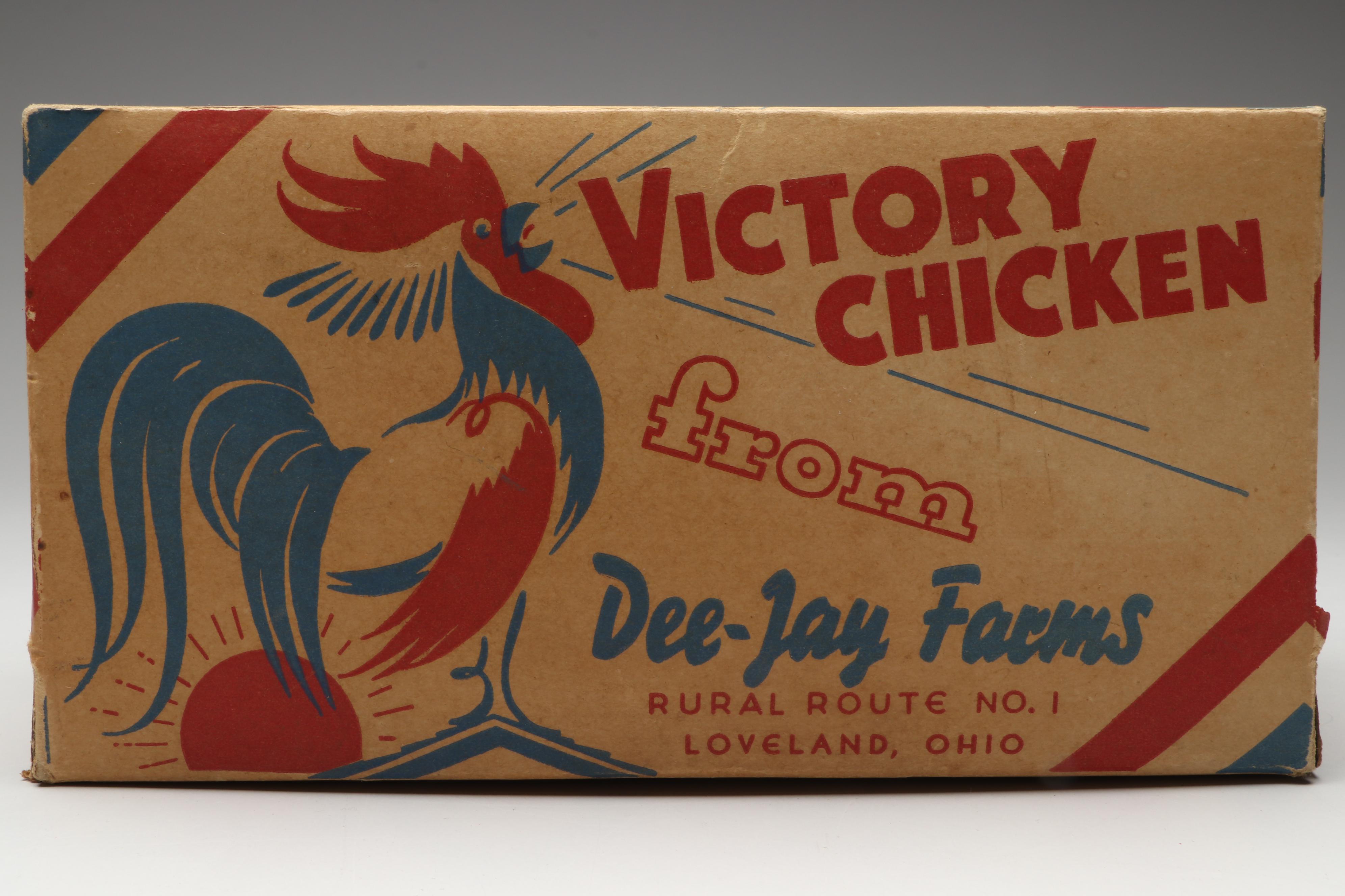 Dee-Jay Farms Victory Chicken and More Advertisements, Early to Mid-20th Century