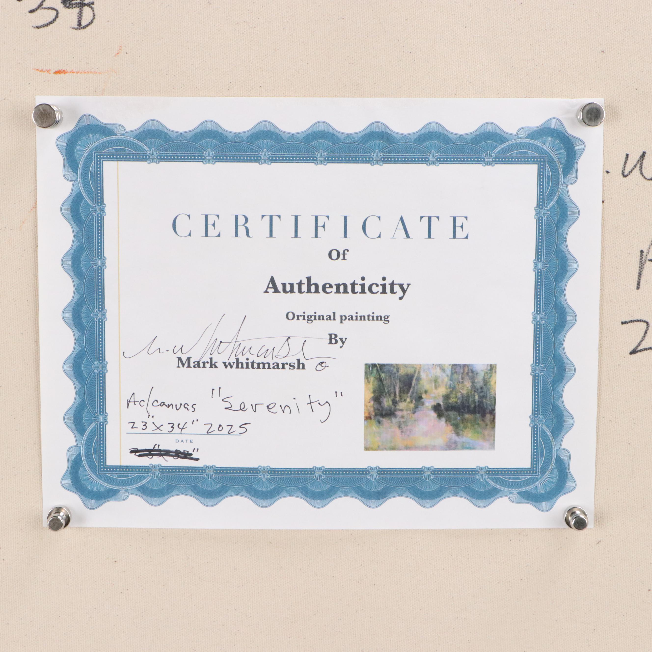 Mark Whitmarsh Landscape Acrylic Painting "Serenity," 2025