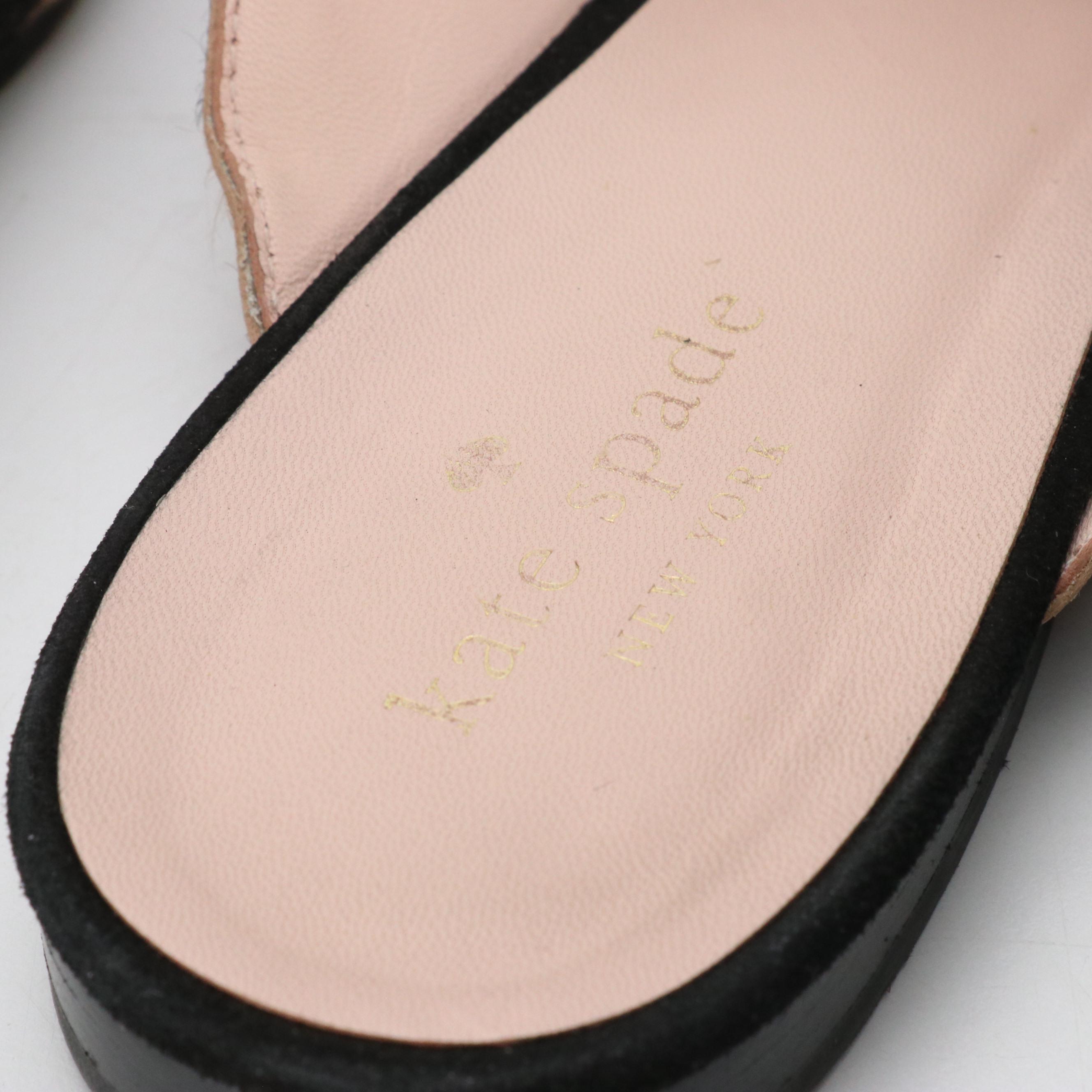 Kate Spade Ruffled Denim "Nicole" Flats and "Cece Too" Leopard Calf Hair Loafers