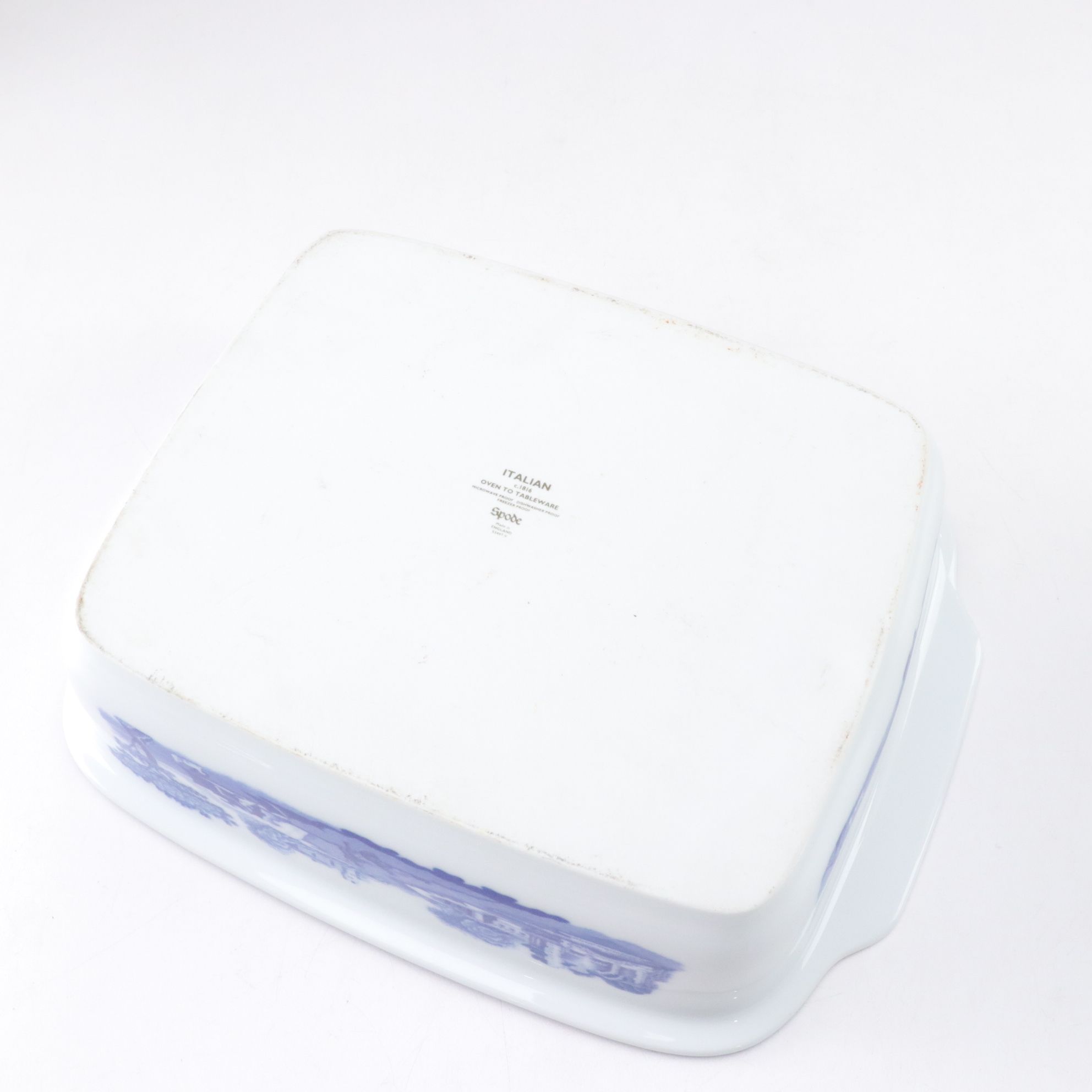 Spode "Blue Italian" Lasagne Dish, Sporvil Vase, and Lenox Holiday Platter