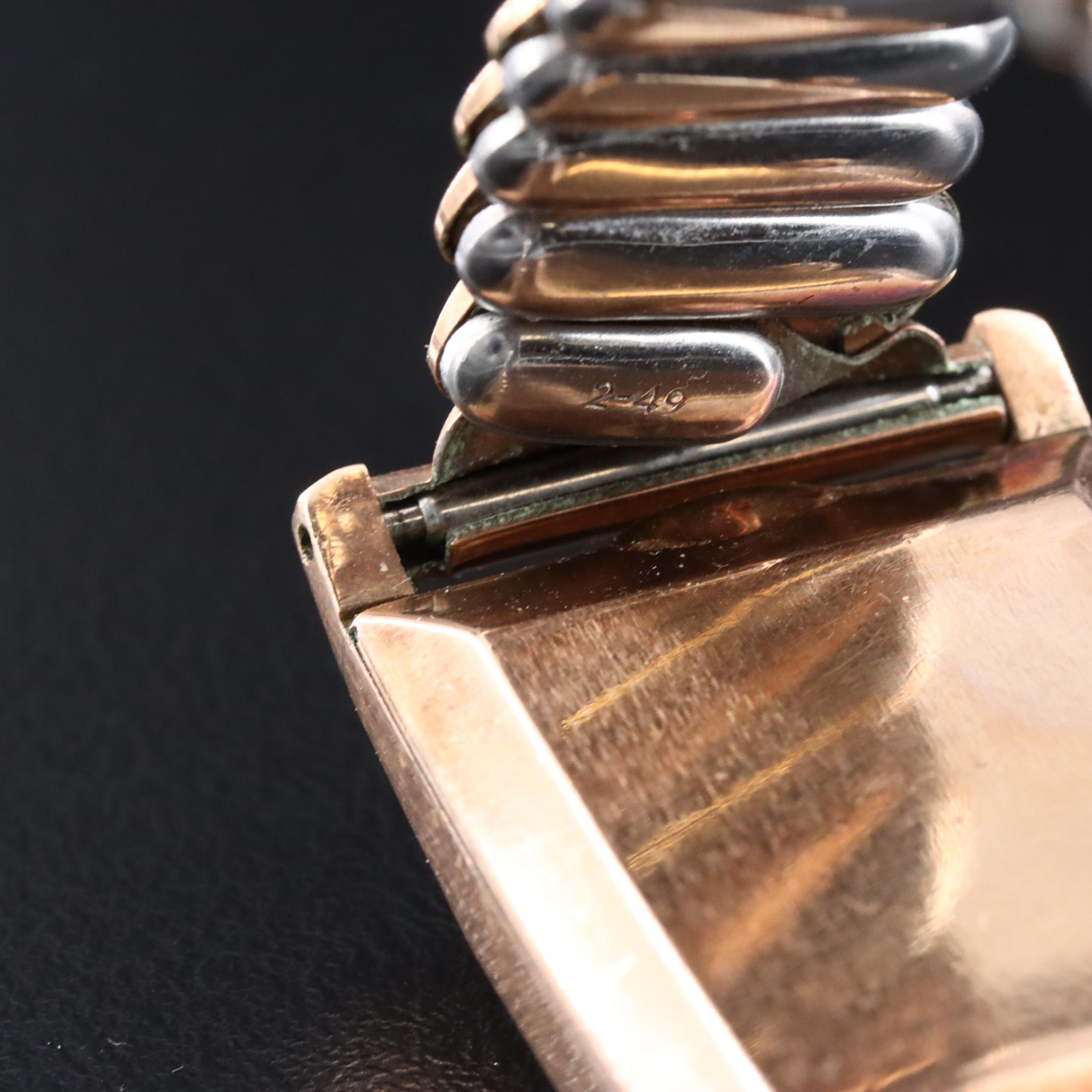 Vintage Movado Rose Tone Gold Filled Manual Wind Tank Style Watch