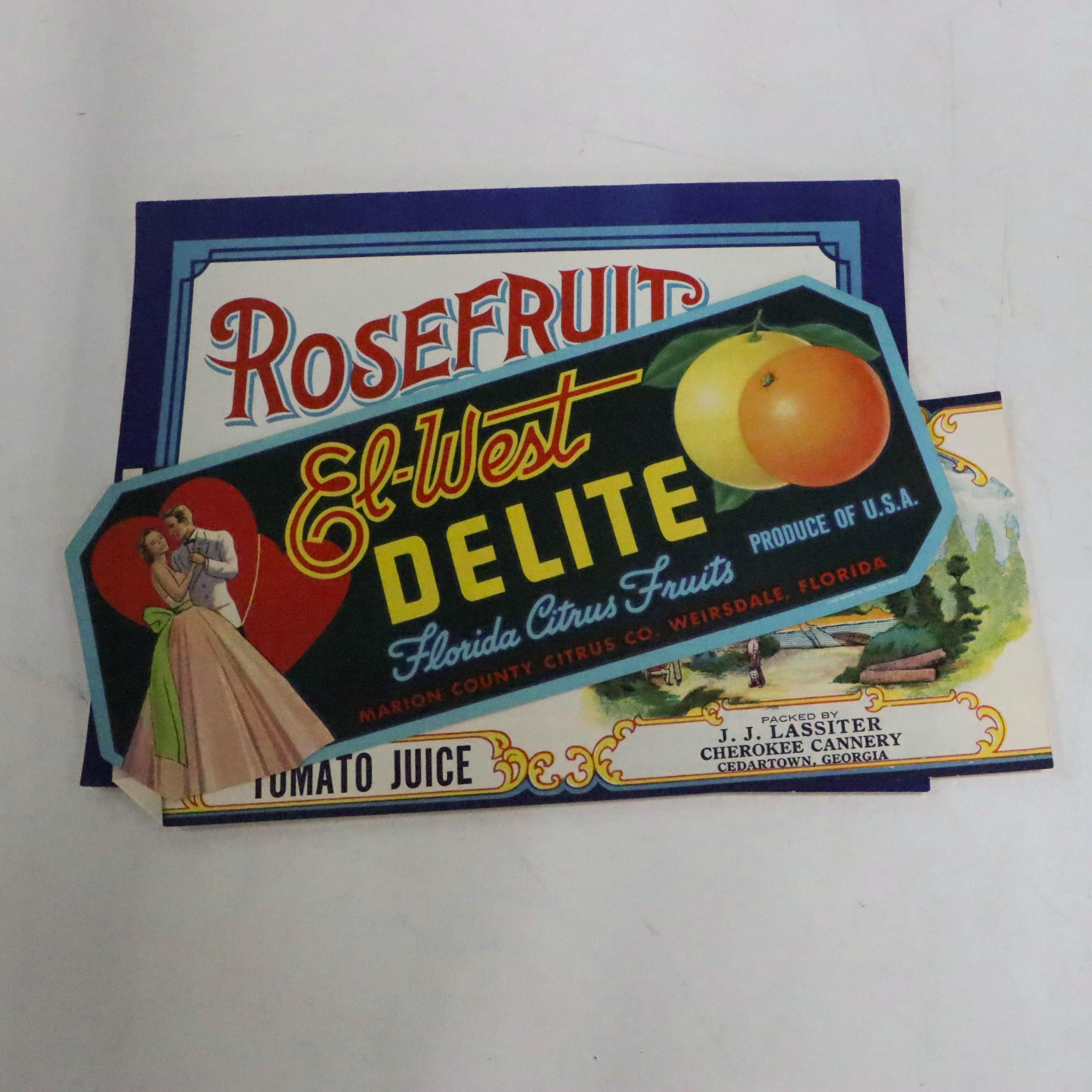 Butter-Nut Bread Posters with Fruit Labels and More, Early to Mid-20th Century