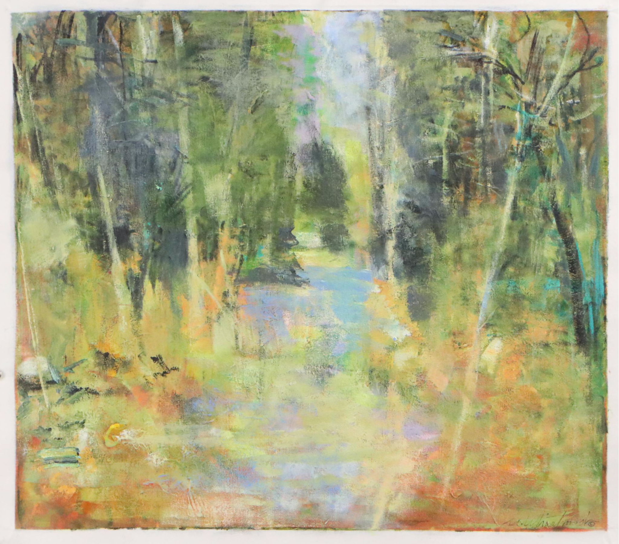 Mark Whitmarsh Landscape Acrylic Painting "October Trees," 2025