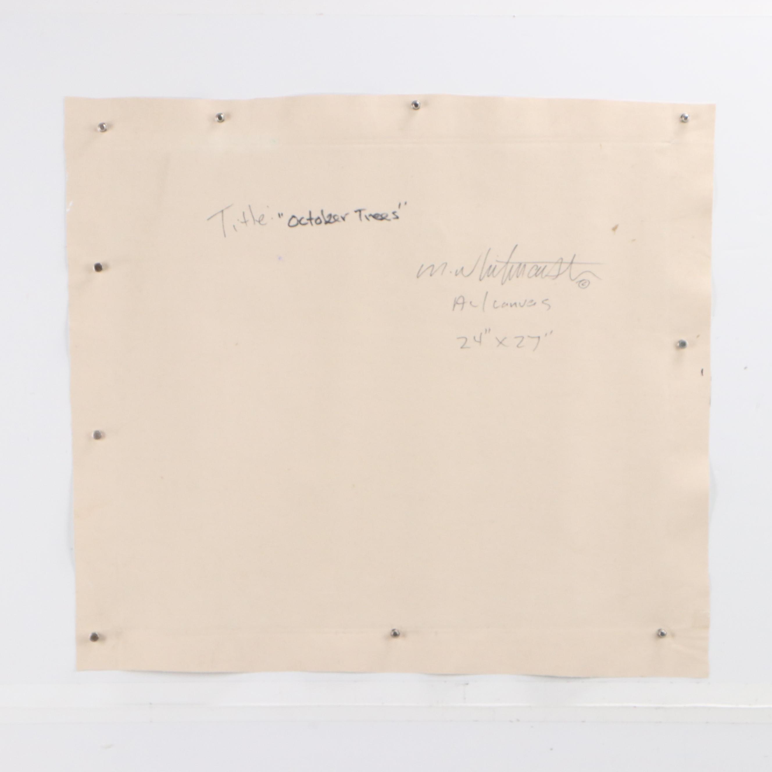 Mark Whitmarsh Landscape Acrylic Painting "October Trees," 2025